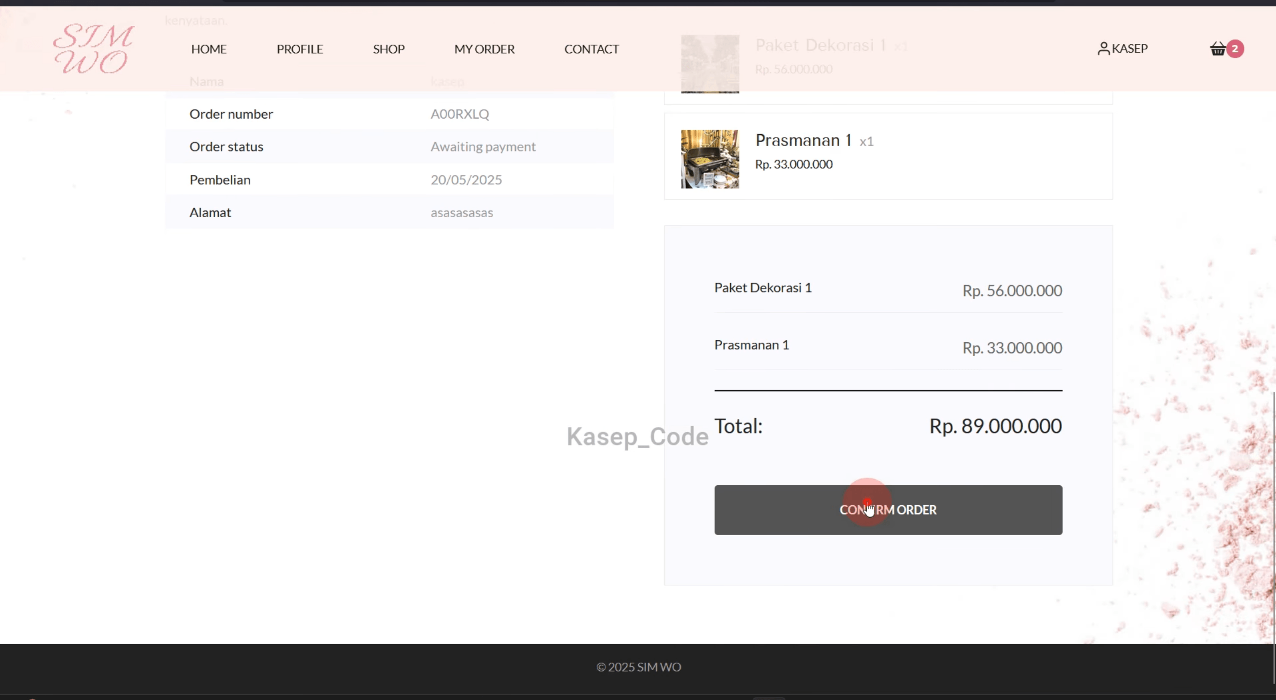 Source Code Website Pemesanan Wedding Organizer, Catering, Tenda & Souvenir | Website Pemesanan WO
