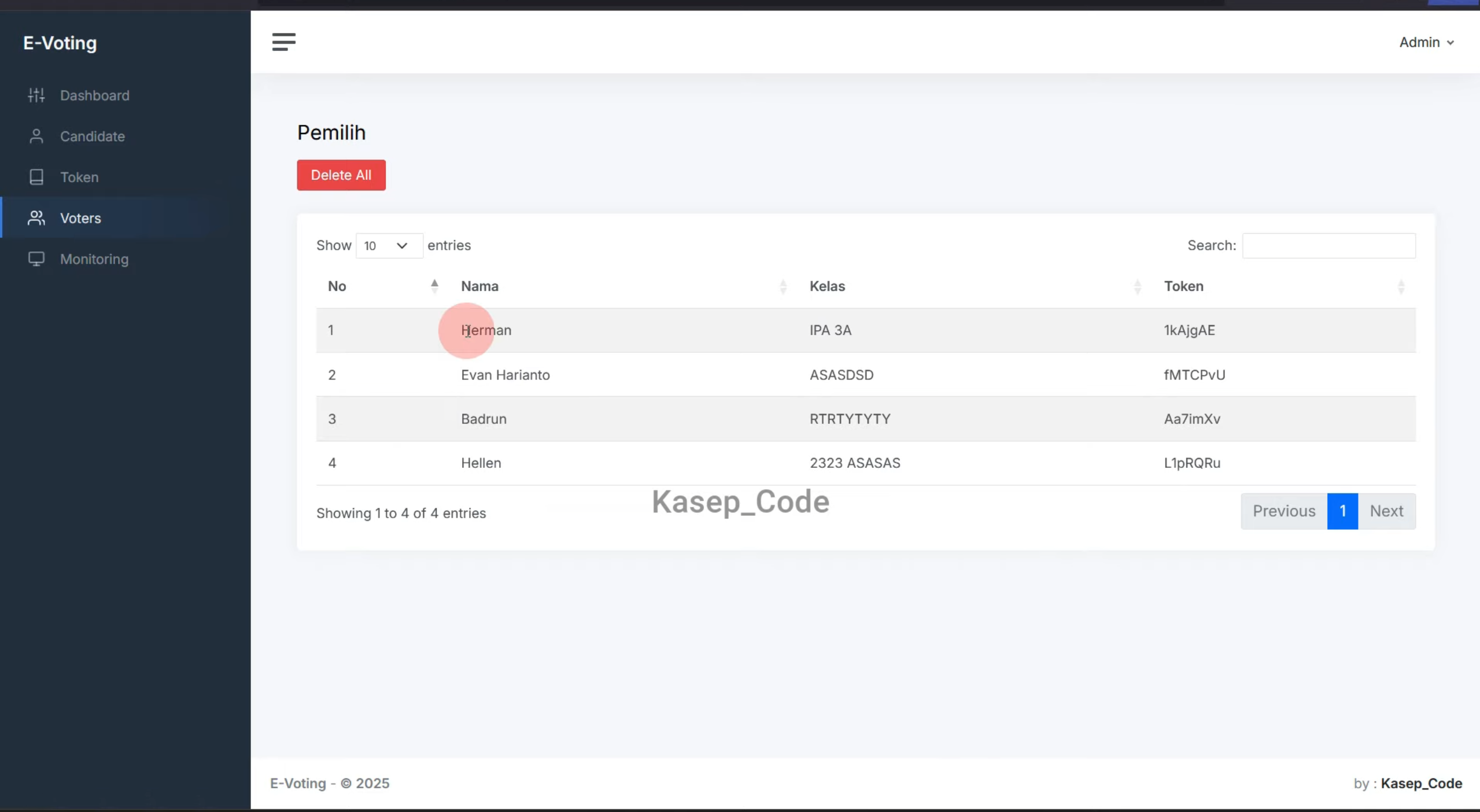 Source Code Website E-Voting Laravel | Source Code Aplikasi Pemilihan | Website Voting Online