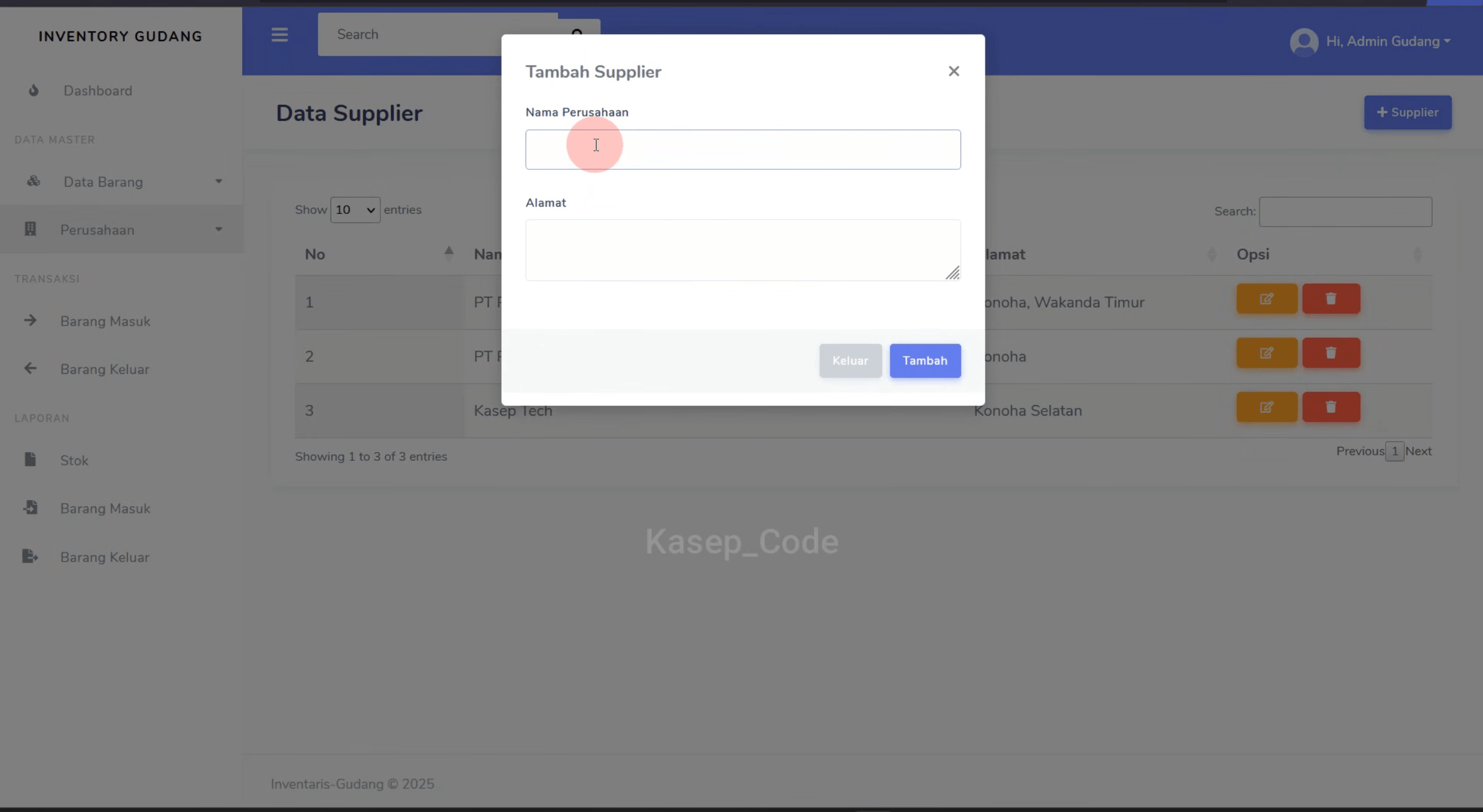 Source Code Website Inventaris Gudang Laravel | Website Laporan Stok Barang Gudang| Inventory System