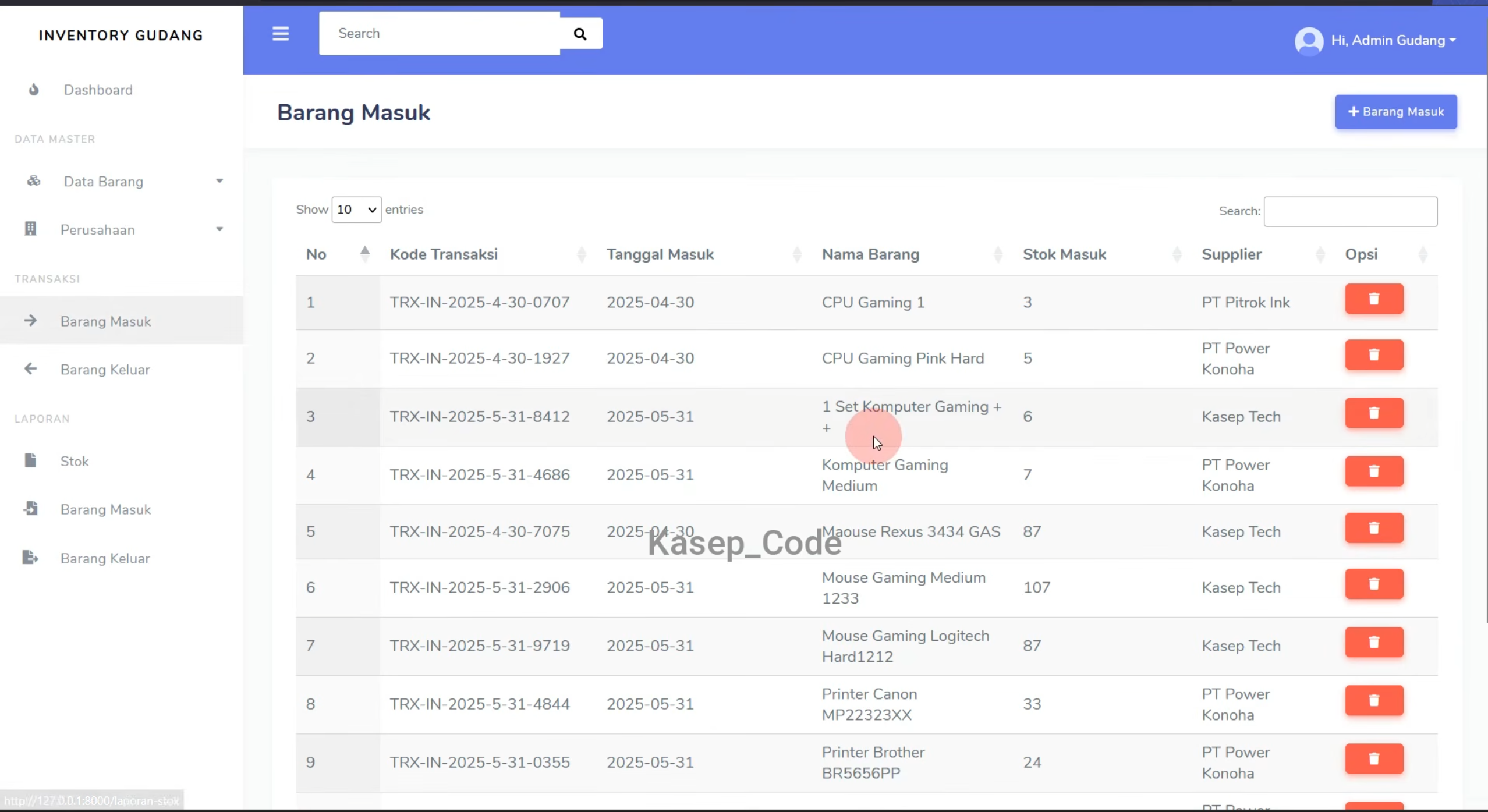Source Code Website Inventaris Gudang Laravel | Website Laporan Stok Barang Gudang| Inventory System