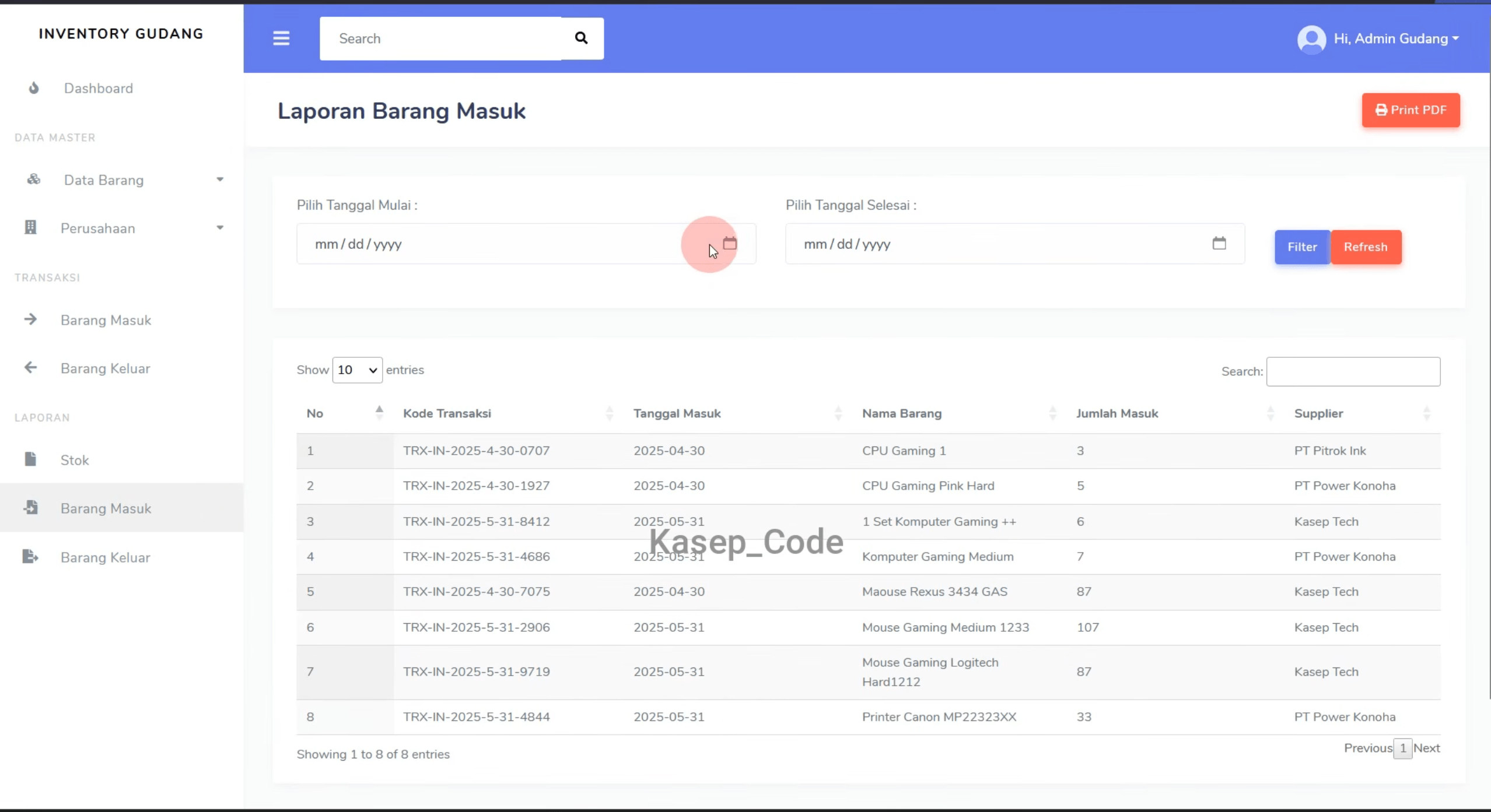 Source Code Website Inventaris Gudang Laravel | Website Laporan Stok Barang Gudang| Inventory System