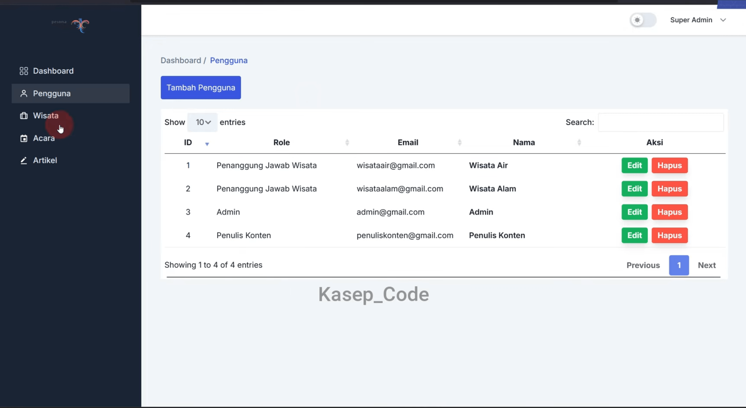 Source Code Laravel Website Wisata | Website Pariwisata Laravel | Sistem Pengelolaan Wisata Laravel