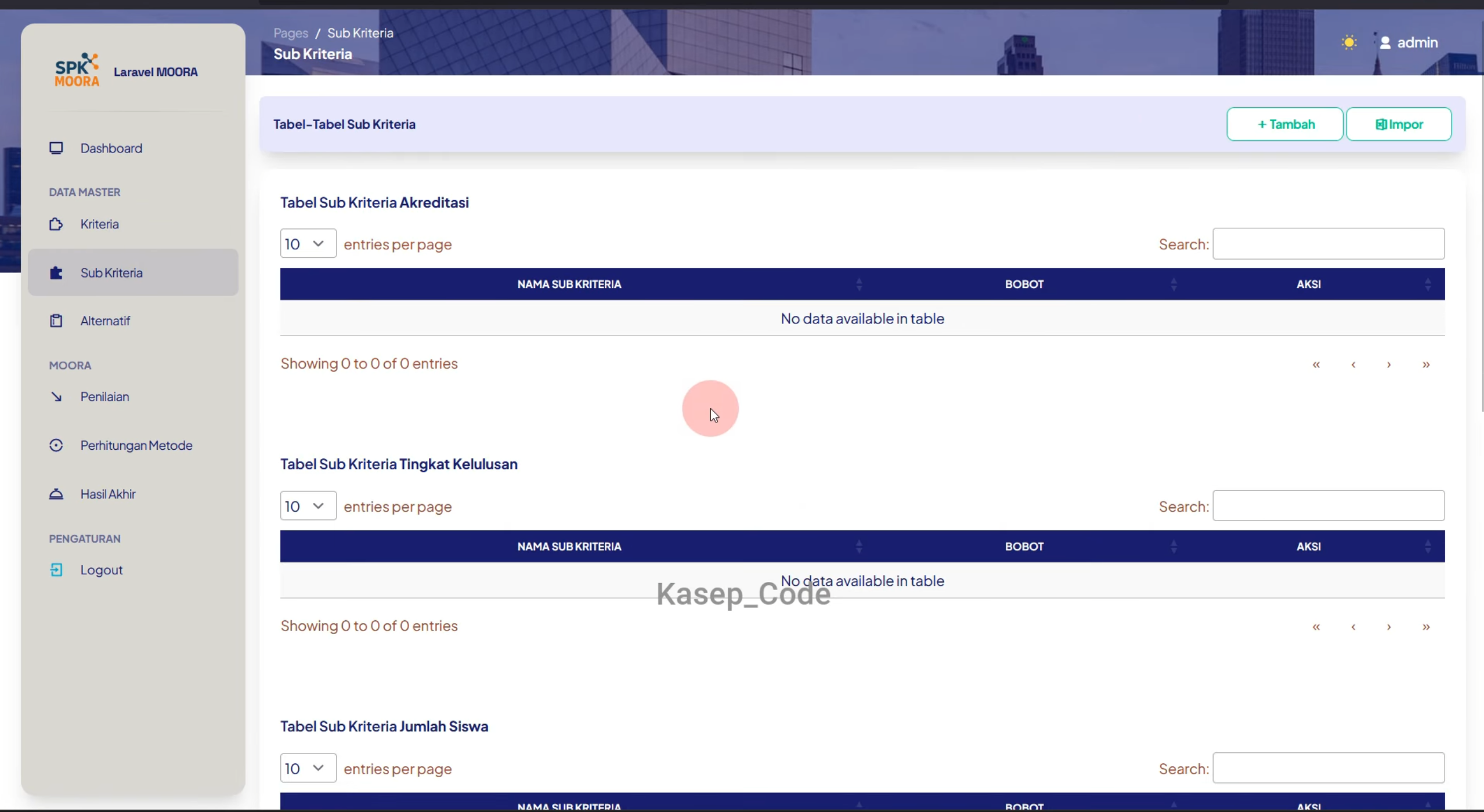 Source Code SPK Metode MOORA Laravel | Download Source Code SPK MOORA + Jurnal Perhitungan Manual