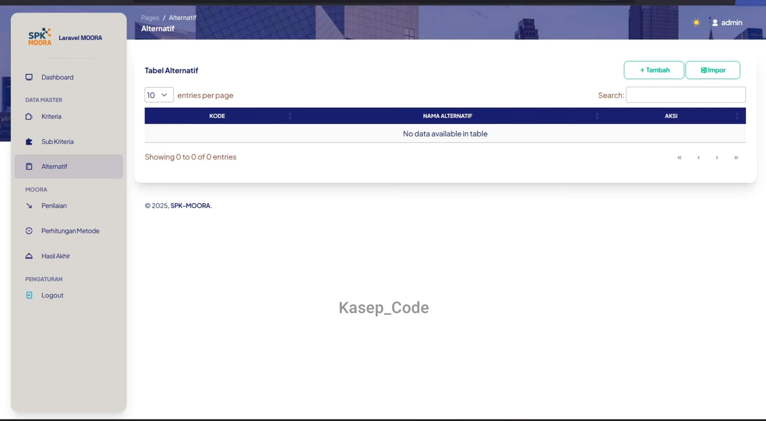 Source Code SPK Metode MOORA Laravel | Download Source Code SPK MOORA + Jurnal Perhitungan Manual