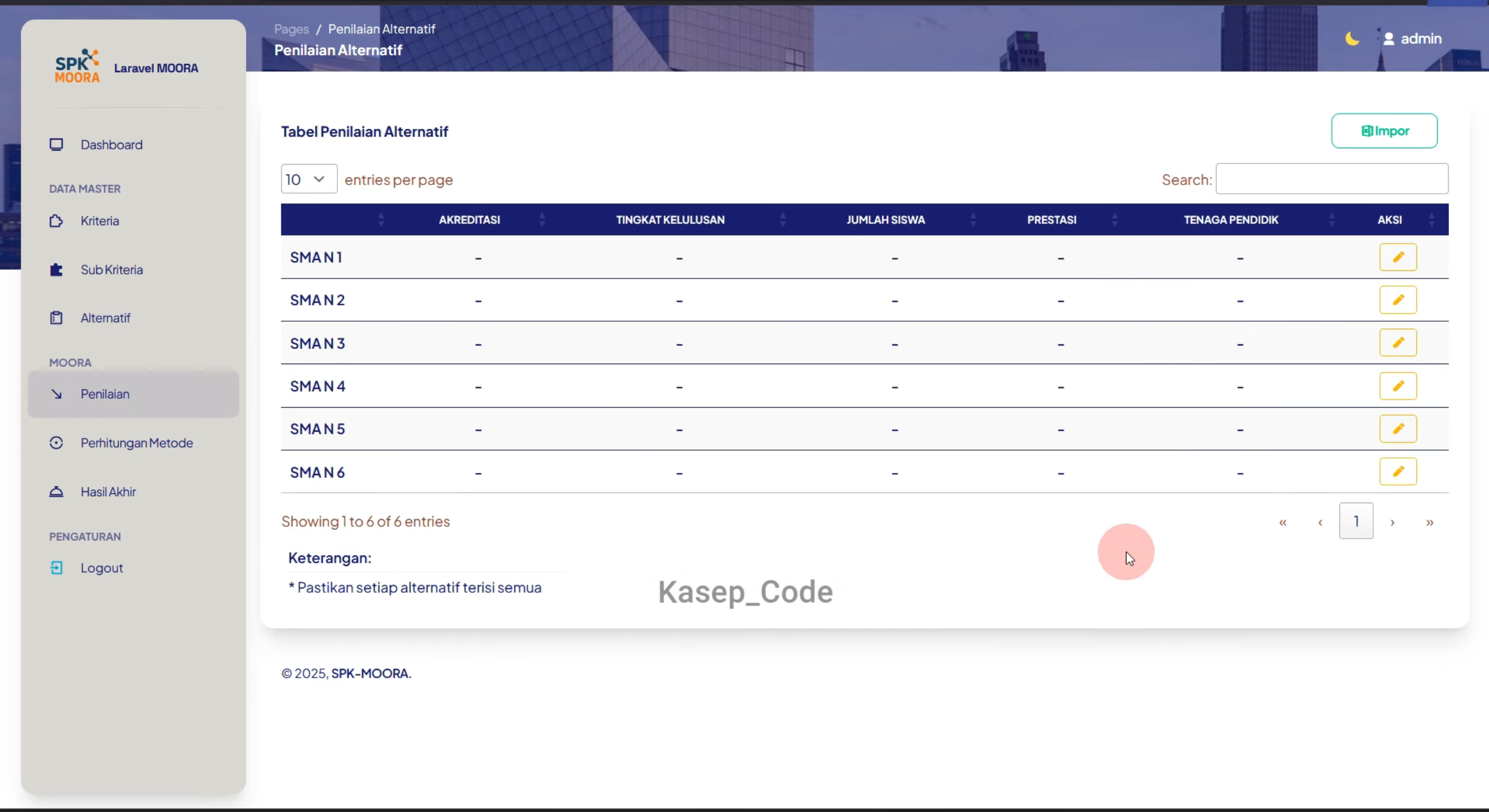 Source Code SPK Metode MOORA Laravel | Download Source Code SPK MOORA + Jurnal Perhitungan Manual