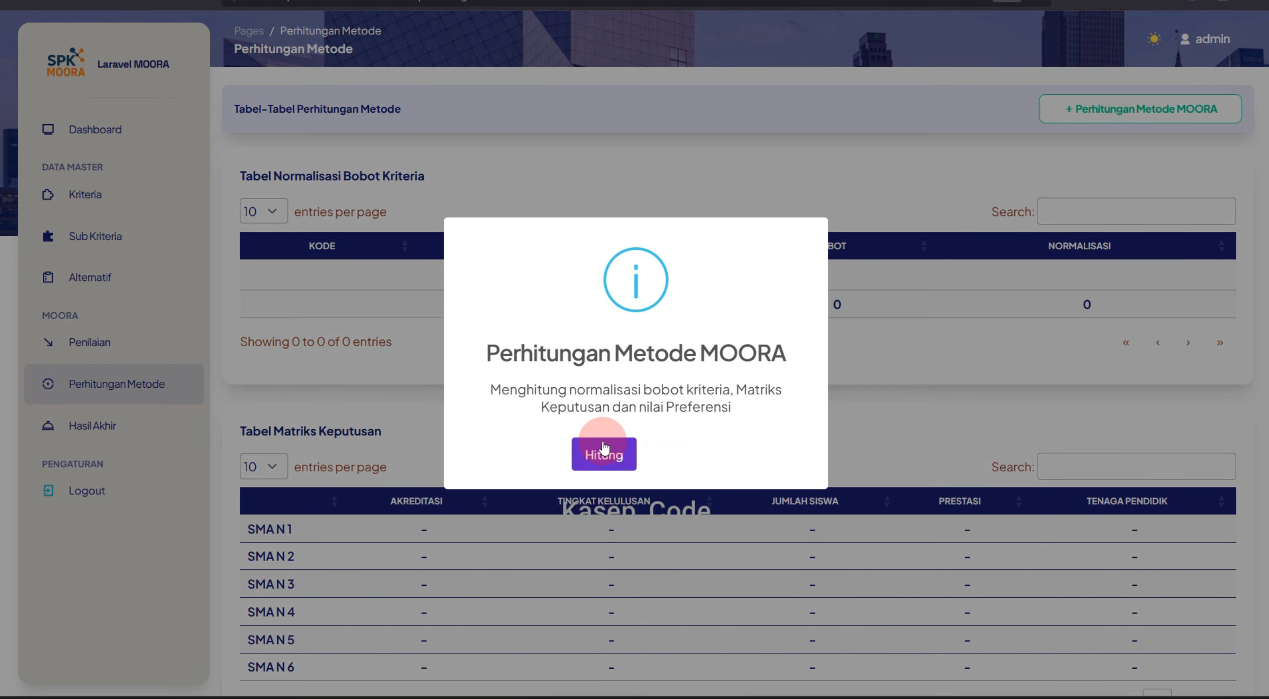 Source Code SPK Metode MOORA Laravel | Download Source Code SPK MOORA + Jurnal Perhitungan Manual