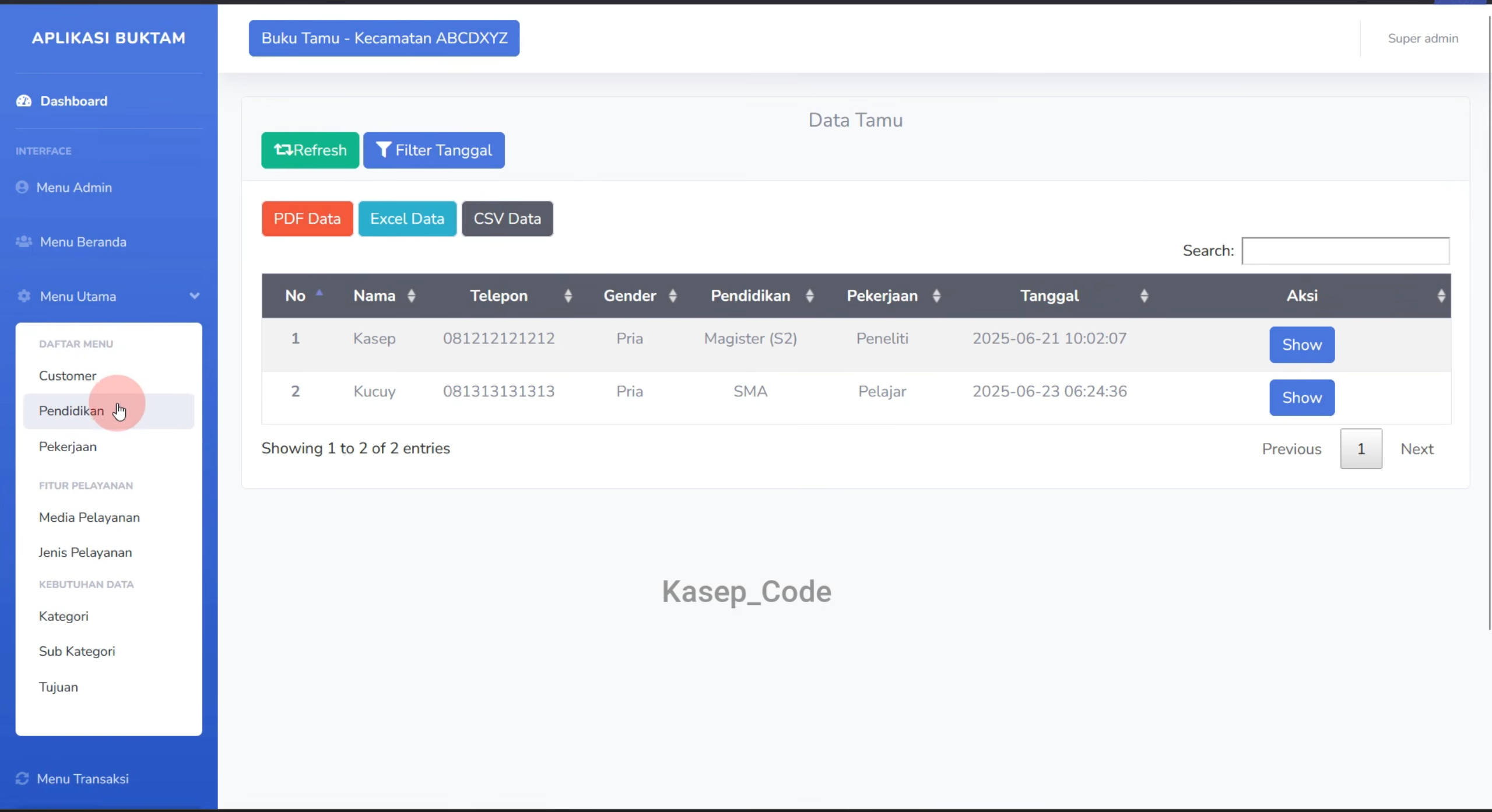 Source Code Website Buku Tamu Laravel | Aplikasi Buku Tamu Berbasis Web | Source Code Web Buku Tamu