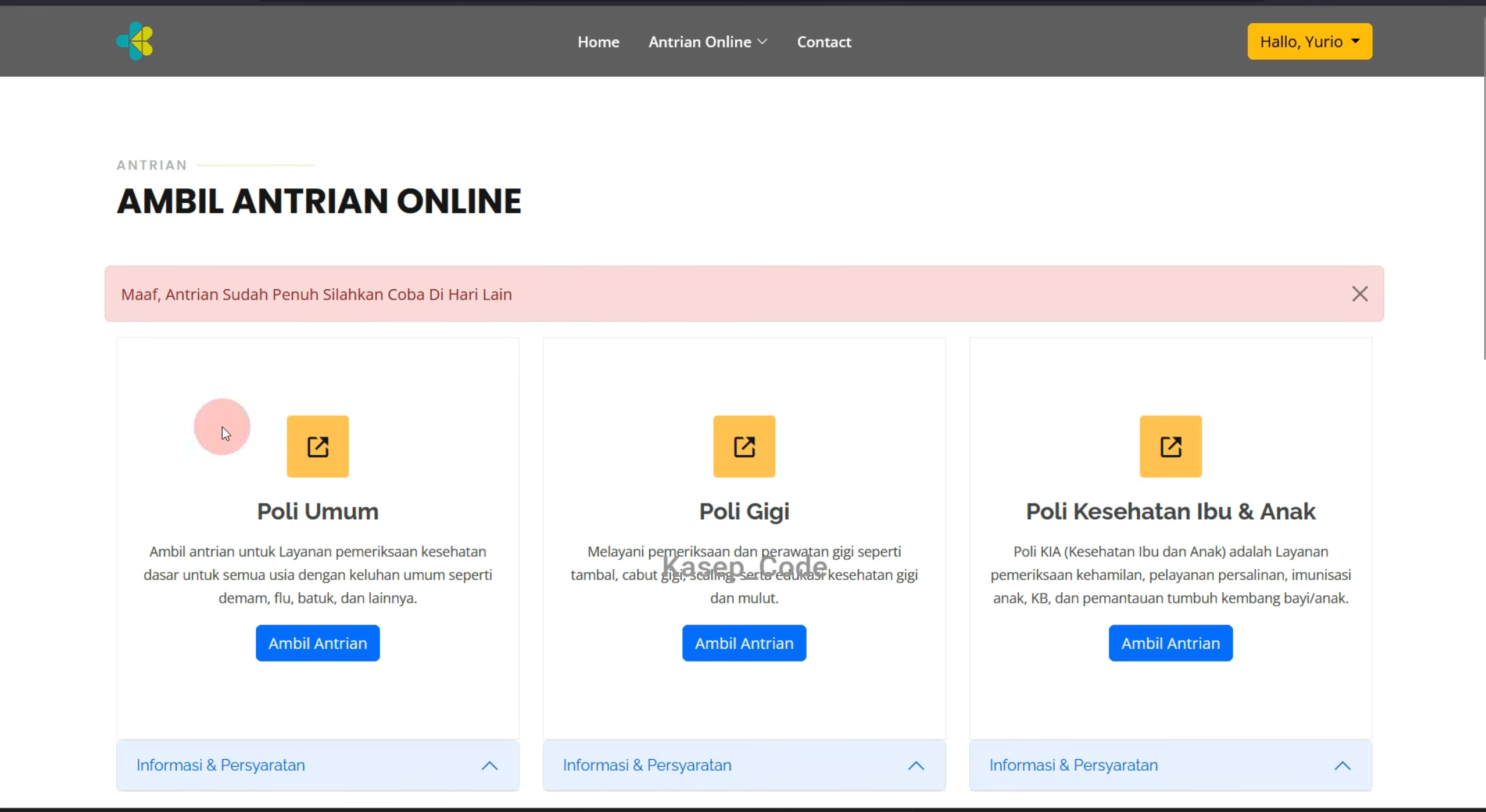 Source Code Aplikasi Antrian Online Laravel | Source Code Sistem Antrian Online | Web Antrian Online