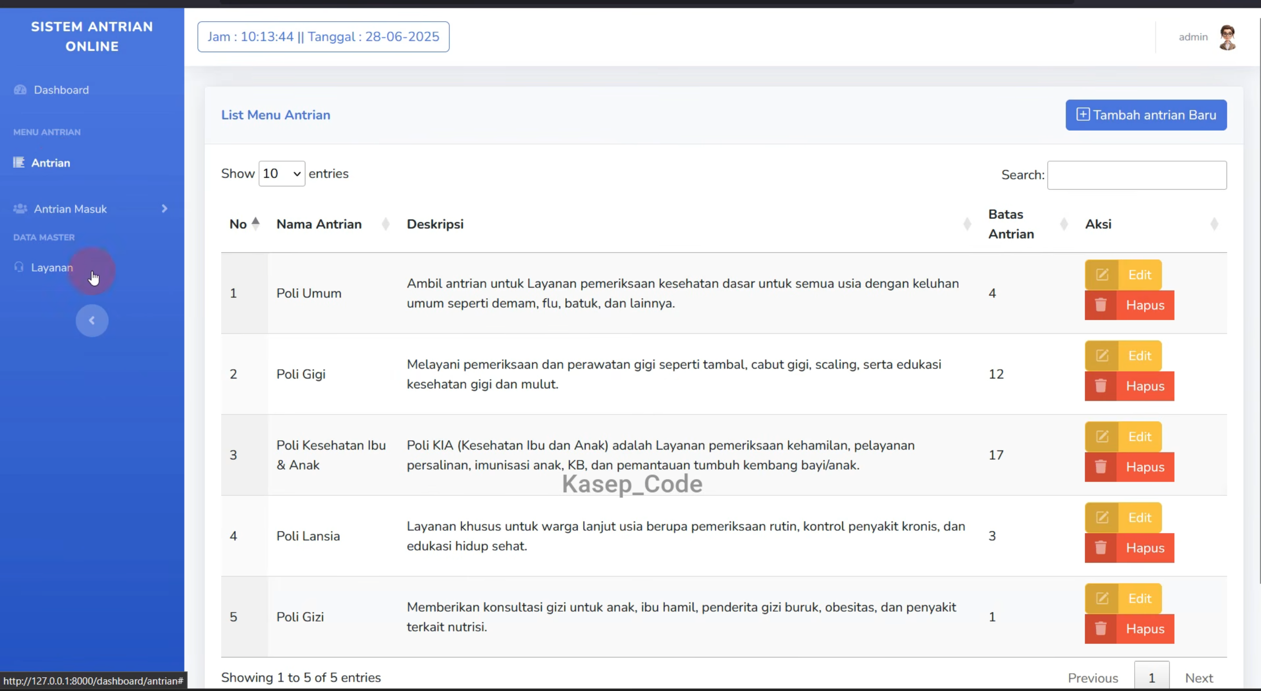 Source Code Aplikasi Antrian Online Laravel | Source Code Sistem Antrian Online | Web Antrian Online
