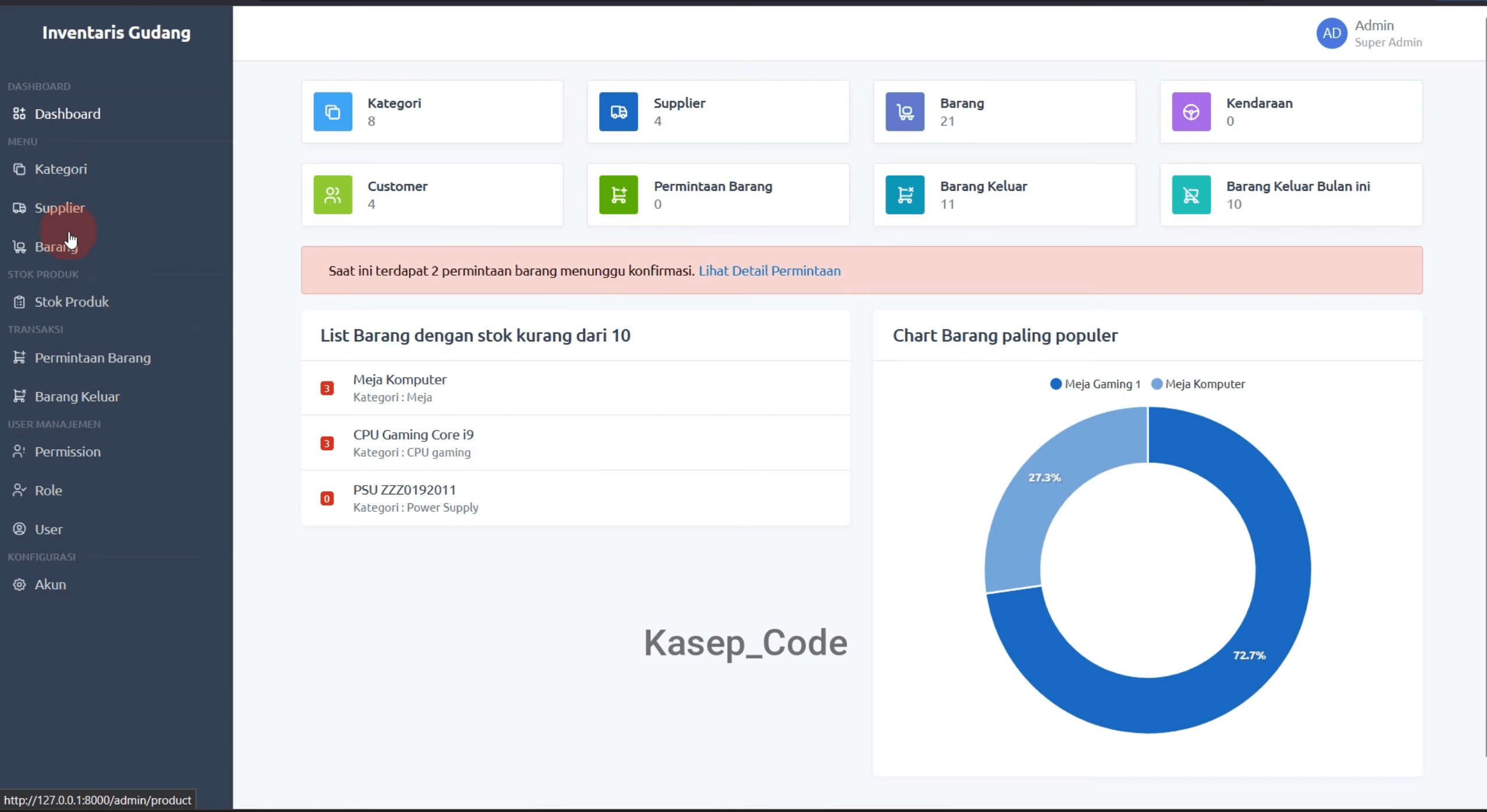 Source Code Aplikasi Pengadaan Barang Laravel | Website Pengadaan & Permintaan Barang Multi User
