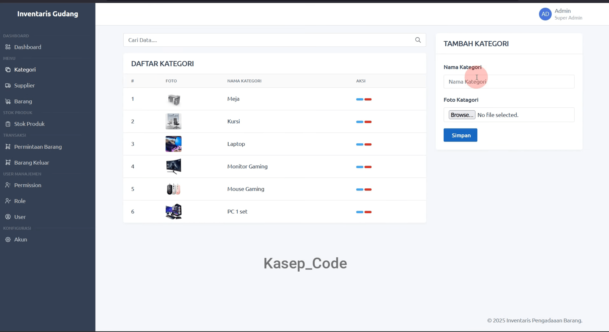 Source Code Aplikasi Pengadaan Barang Laravel | Website Pengadaan & Permintaan Barang Multi User