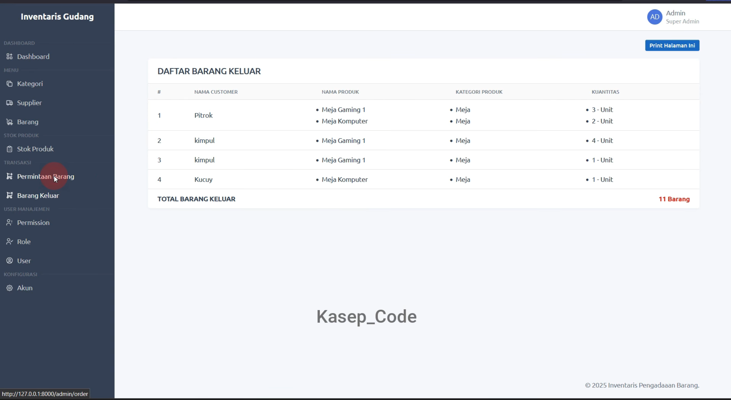 Source Code Aplikasi Pengadaan Barang Laravel | Website Pengadaan & Permintaan Barang Multi User