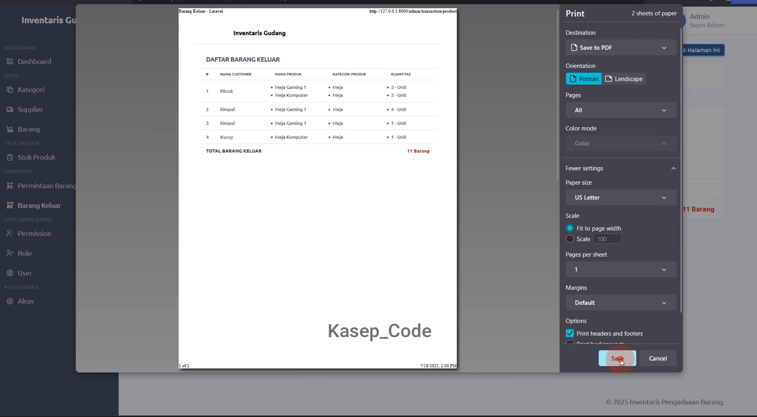 Source Code Aplikasi Pengadaan Barang Laravel | Website Pengadaan & Permintaan Barang Multi User