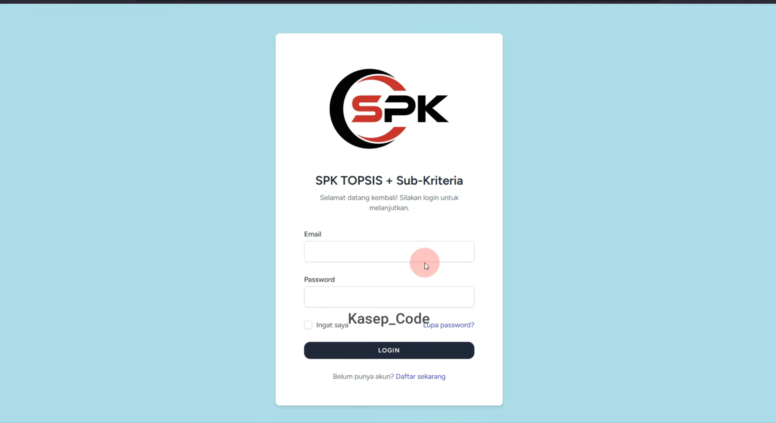 Source Code Website SPK Metode Topsis Laravel + Subkriteria | Download SPK Metode TOPSIS Laravel