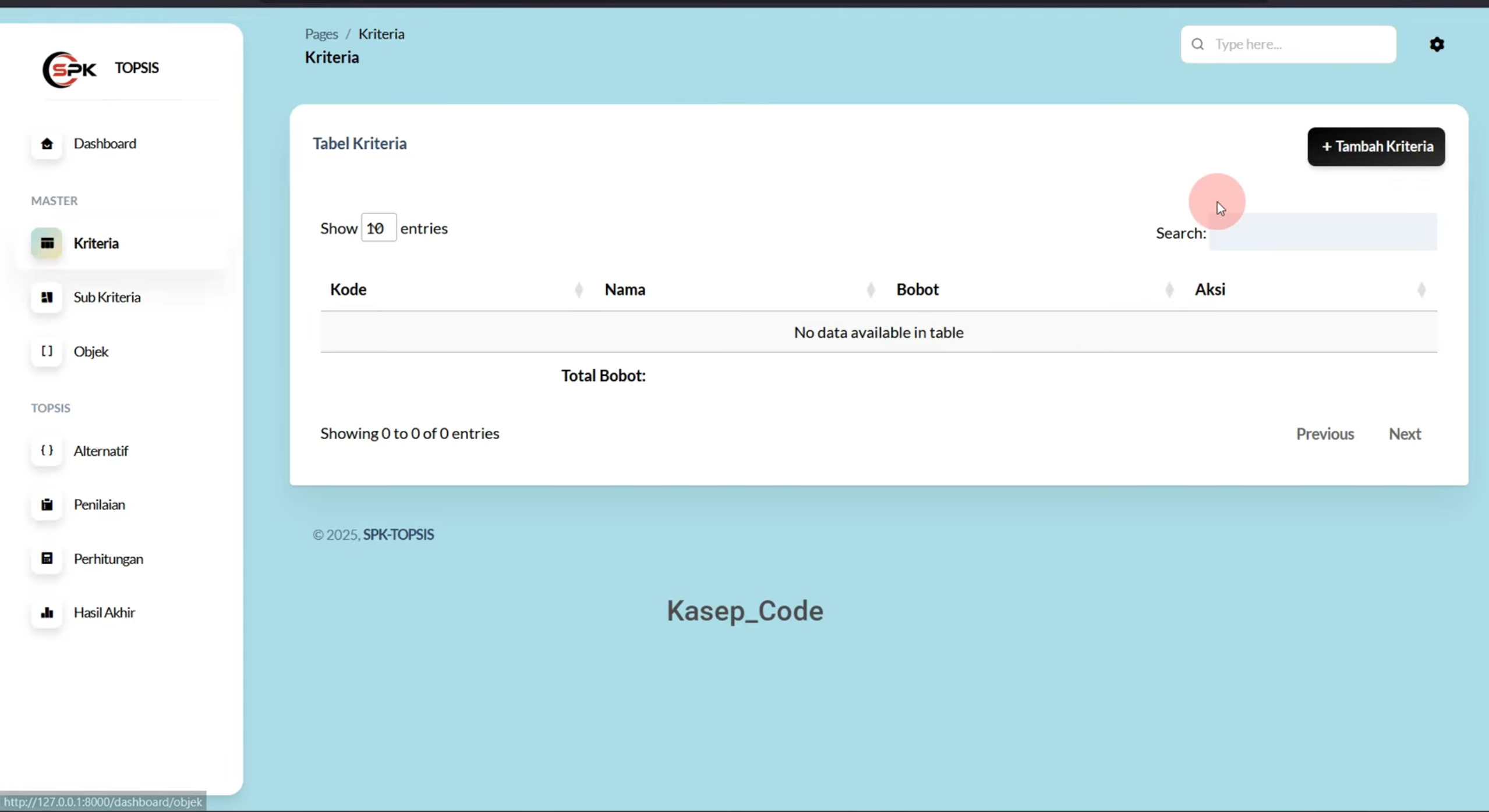Source Code Website SPK Metode Topsis Laravel + Subkriteria | Download SPK Metode TOPSIS Laravel
