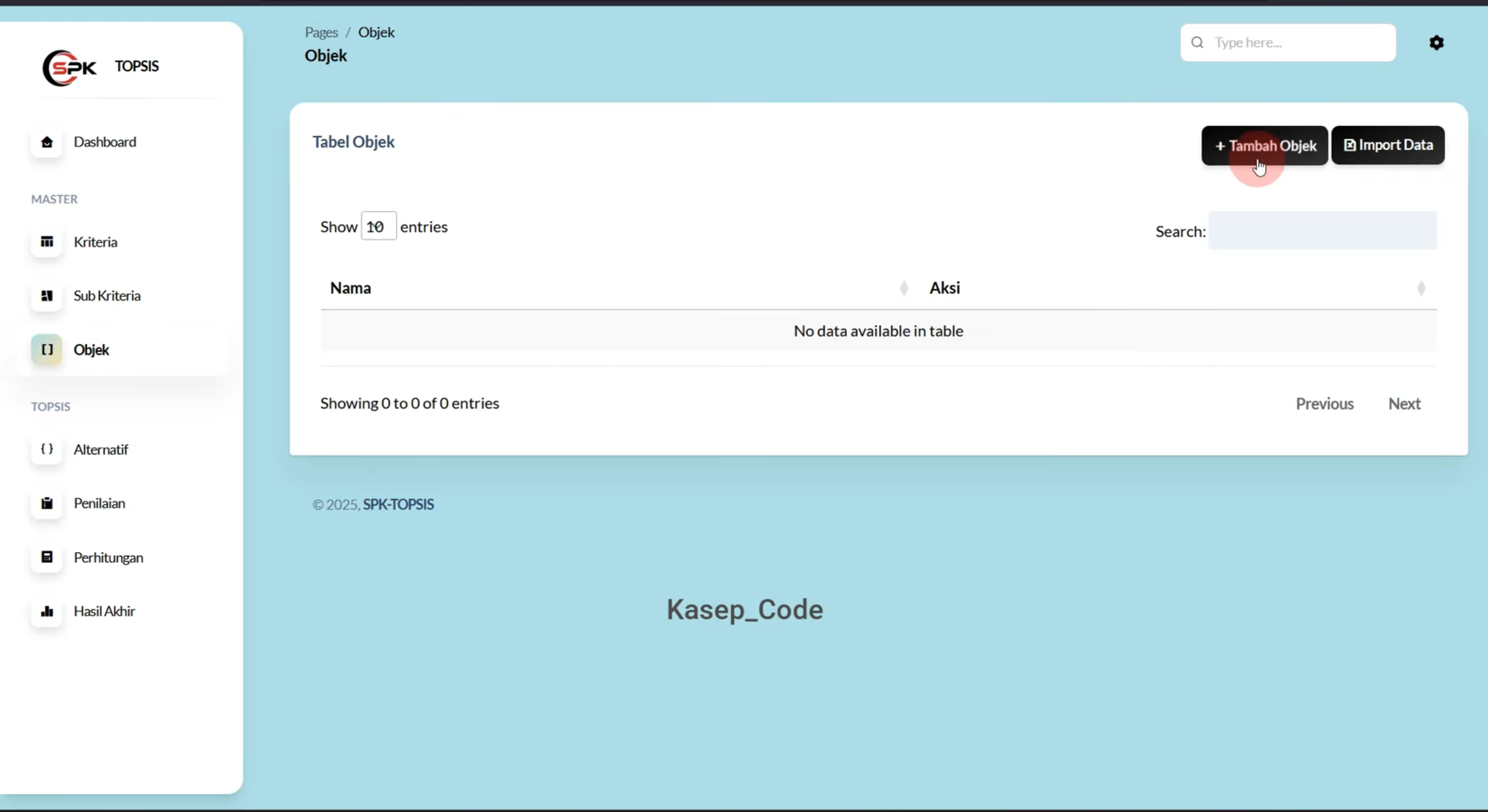 Source Code Website SPK Metode Topsis Laravel + Subkriteria | Download SPK Metode TOPSIS Laravel