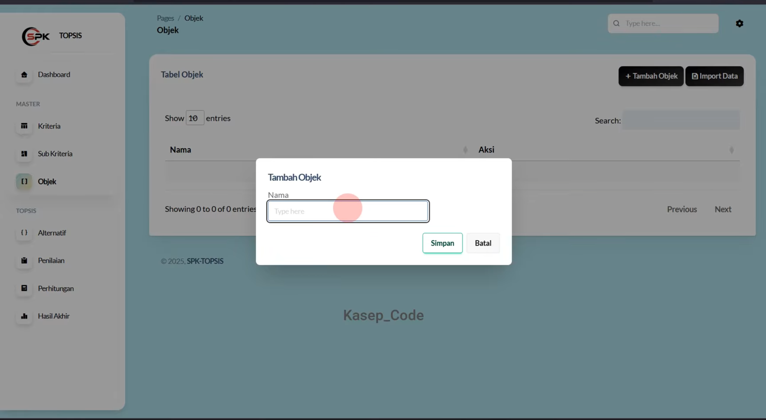 Source Code Website SPK Metode Topsis Laravel + Subkriteria | Download SPK Metode TOPSIS Laravel