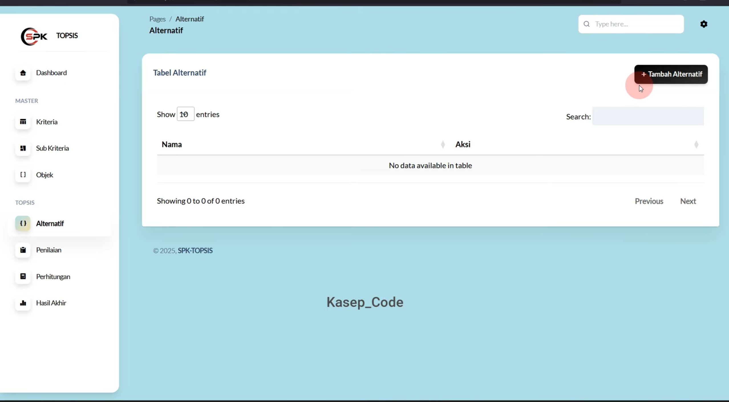 Source Code Website SPK Metode Topsis Laravel + Subkriteria | Download SPK Metode TOPSIS Laravel