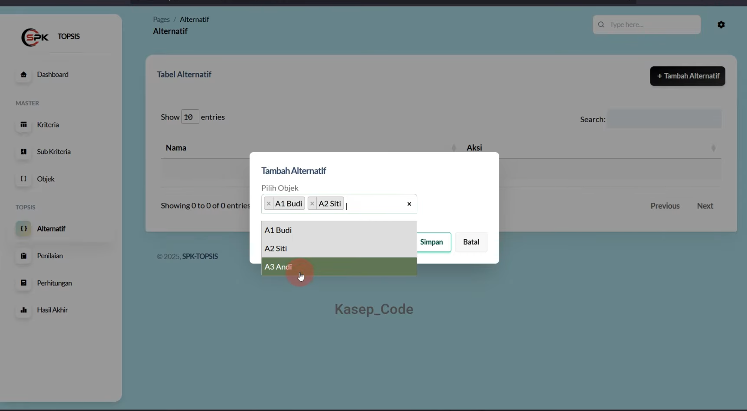Source Code Website SPK Metode Topsis Laravel + Subkriteria | Download SPK Metode TOPSIS Laravel