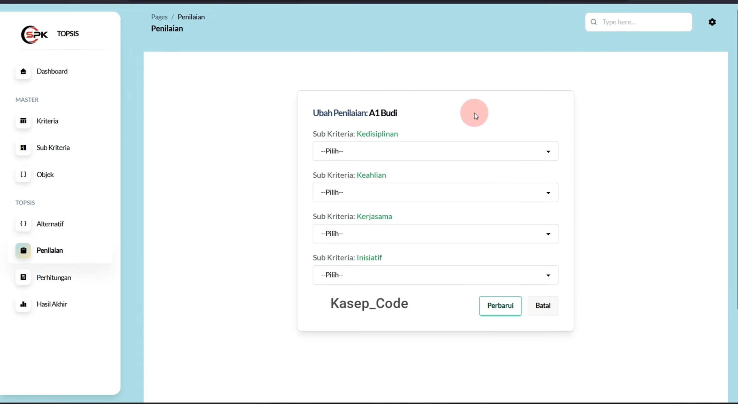 Source Code Website SPK Metode Topsis Laravel + Subkriteria | Download SPK Metode TOPSIS Laravel