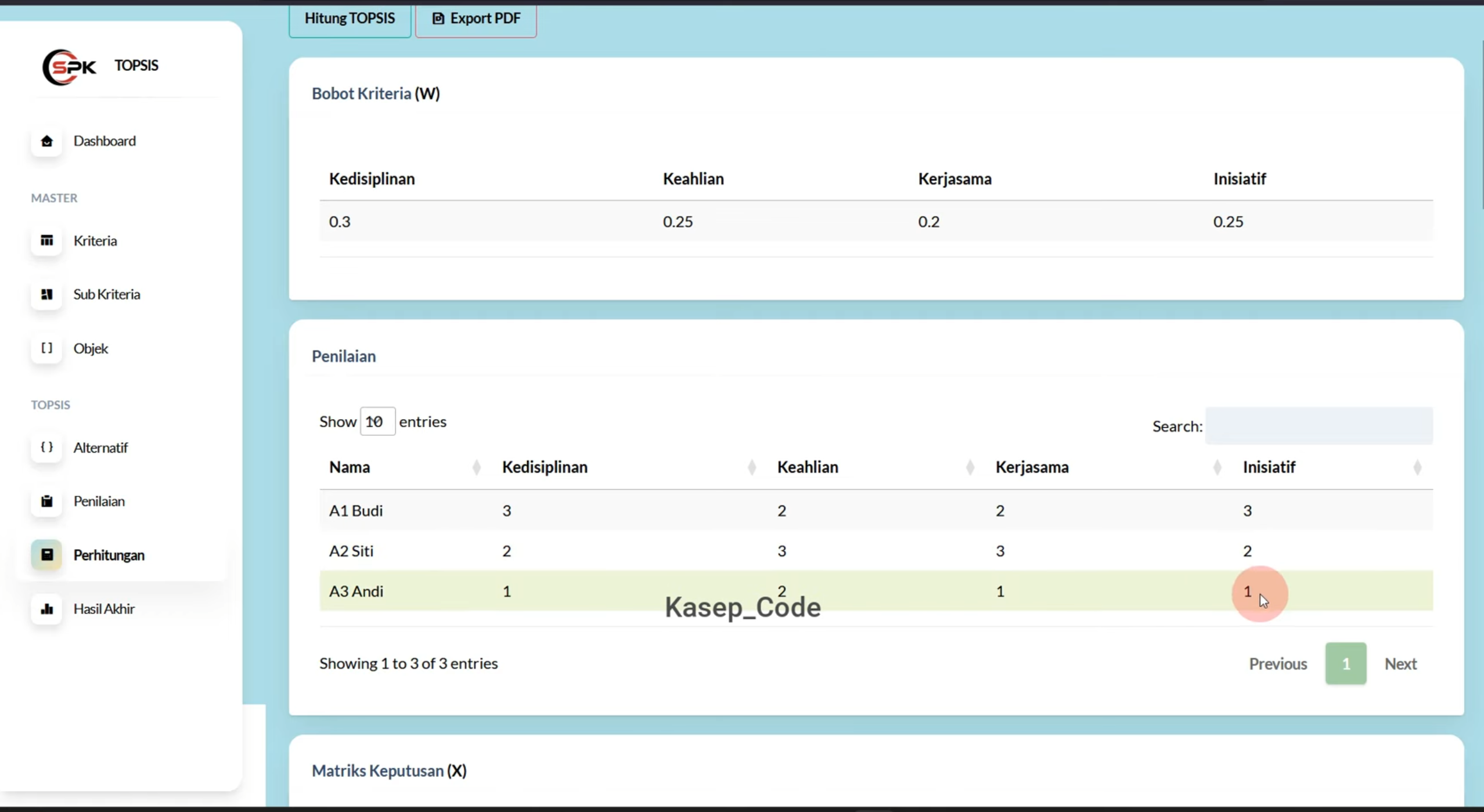 Source Code Website SPK Metode Topsis Laravel + Subkriteria | Download SPK Metode TOPSIS Laravel