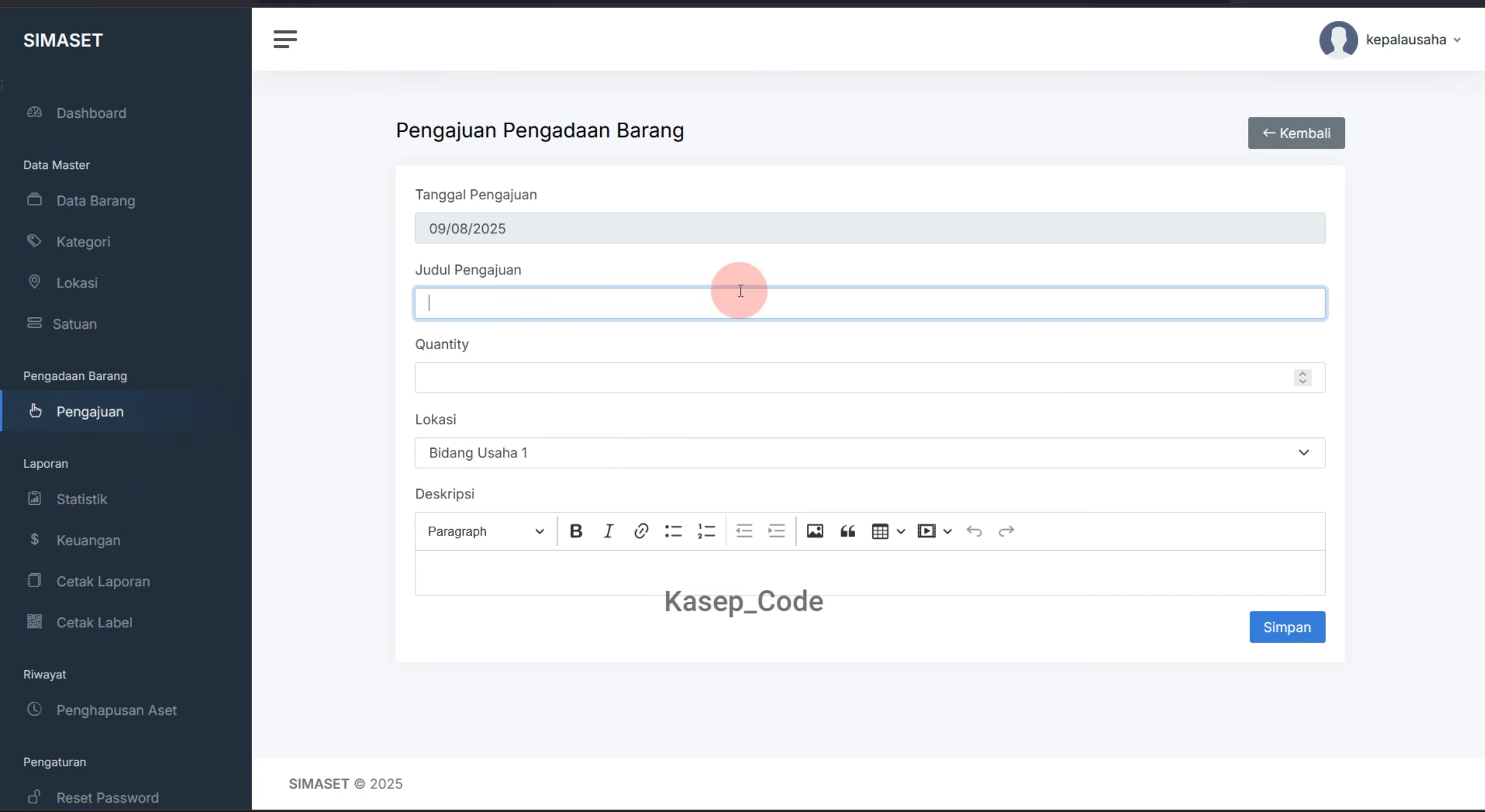 Source Code Website SIMASET Laravel | Sistem Informasi Manajemen Aset Desa, BUMDES Multi User
