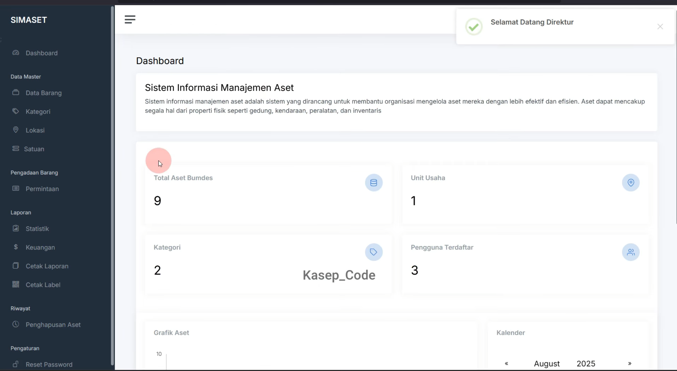 Source Code Website SIMASET Laravel | Sistem Informasi Manajemen Aset Desa, BUMDES Multi User