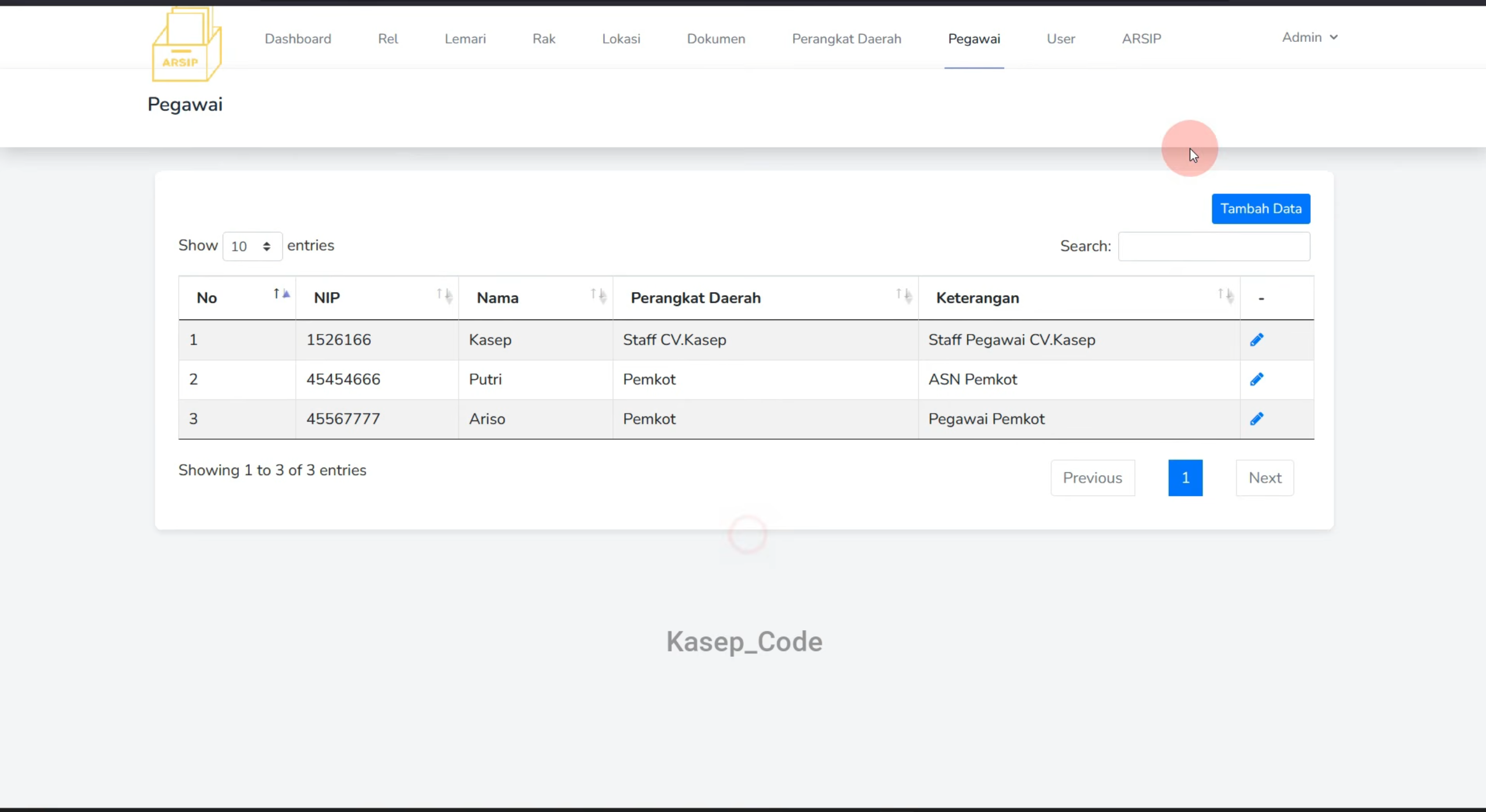 Source Code Website E-Arsip Pegawai Laravel | Aplikasi Arsip Online Berbasis Web dengan Laravel