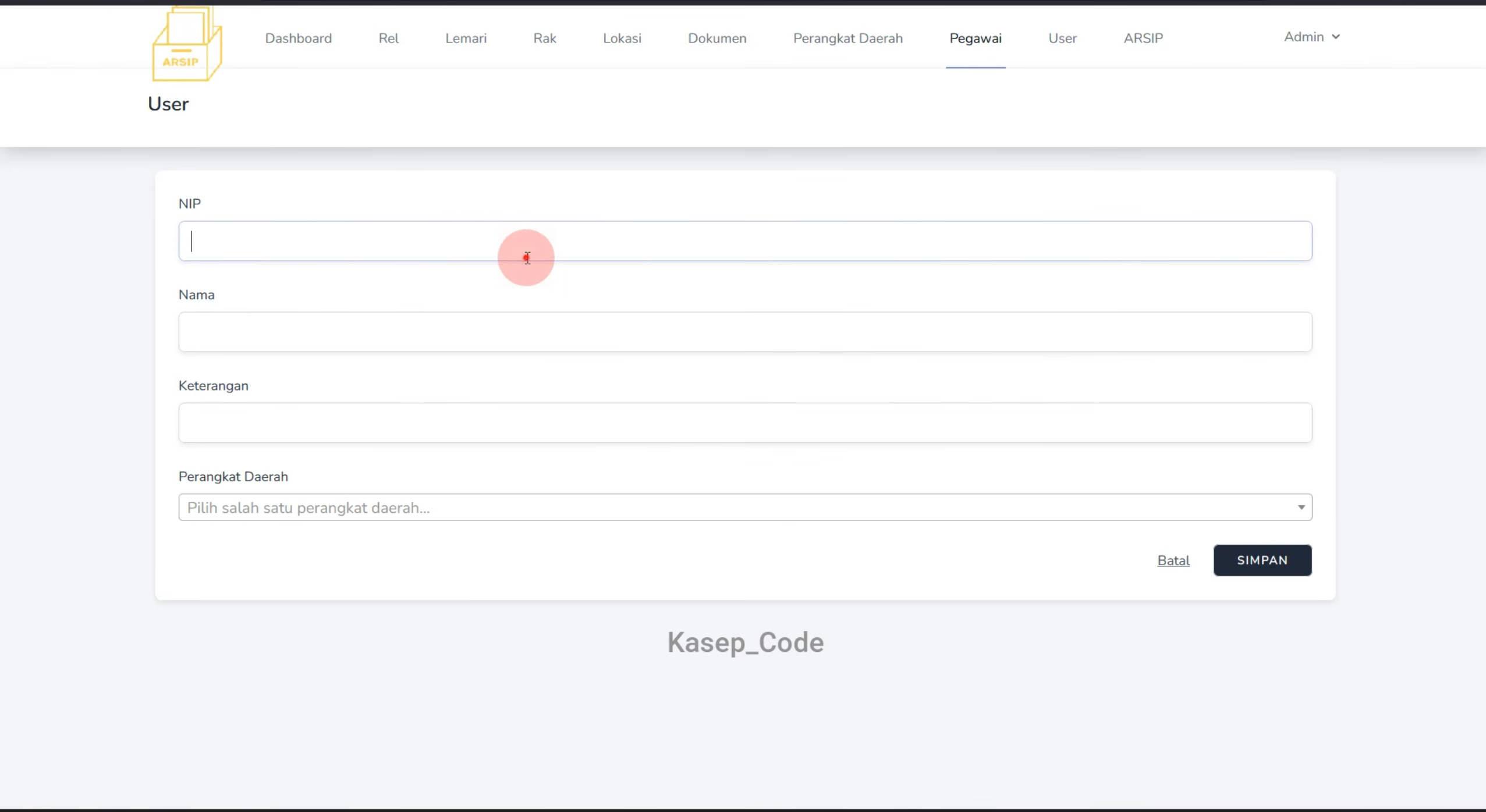 Source Code Website E-Arsip Pegawai Laravel | Aplikasi Arsip Online Berbasis Web dengan Laravel