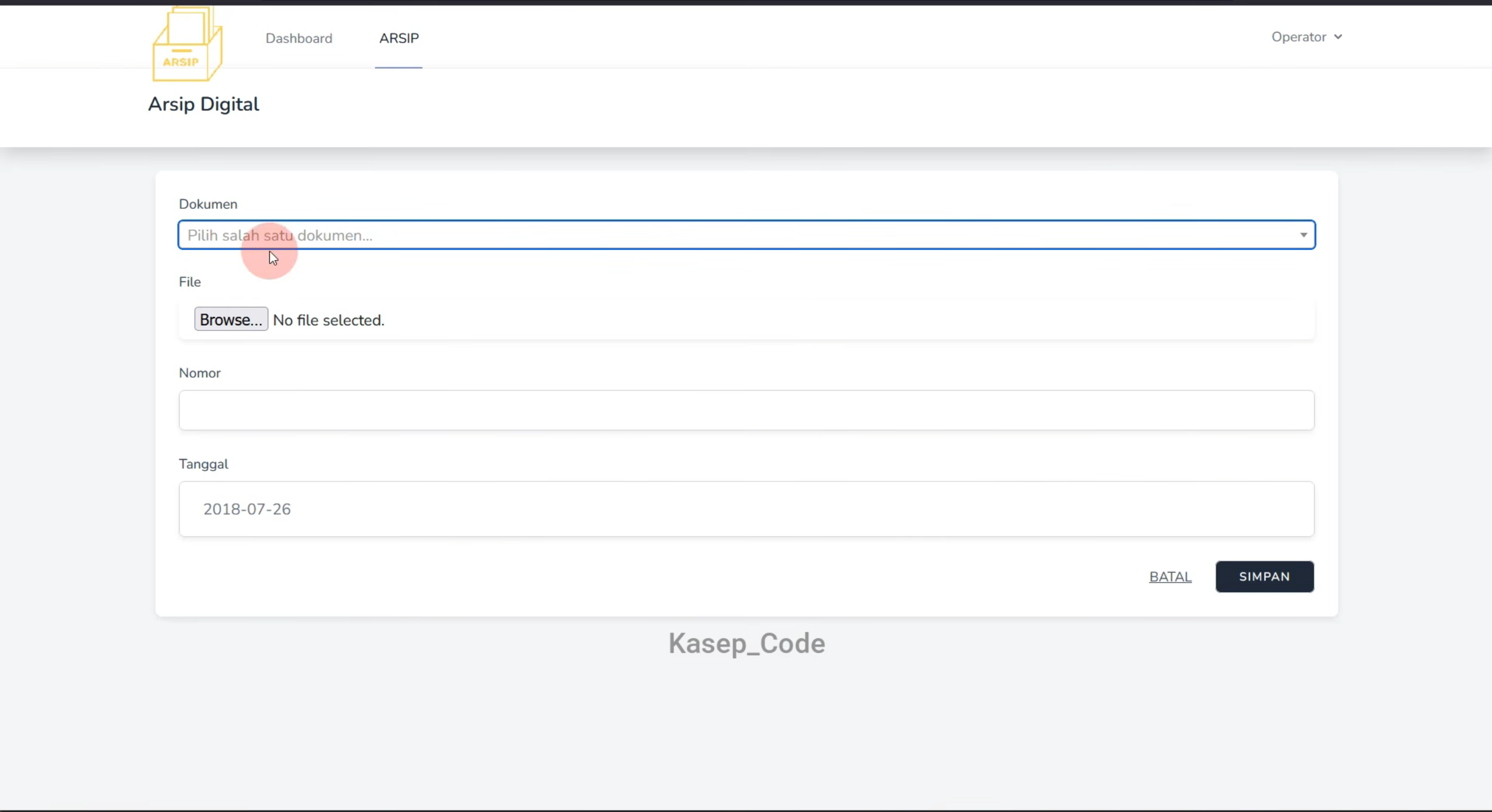 Source Code Website E-Arsip Pegawai Laravel | Aplikasi Arsip Online Berbasis Web dengan Laravel