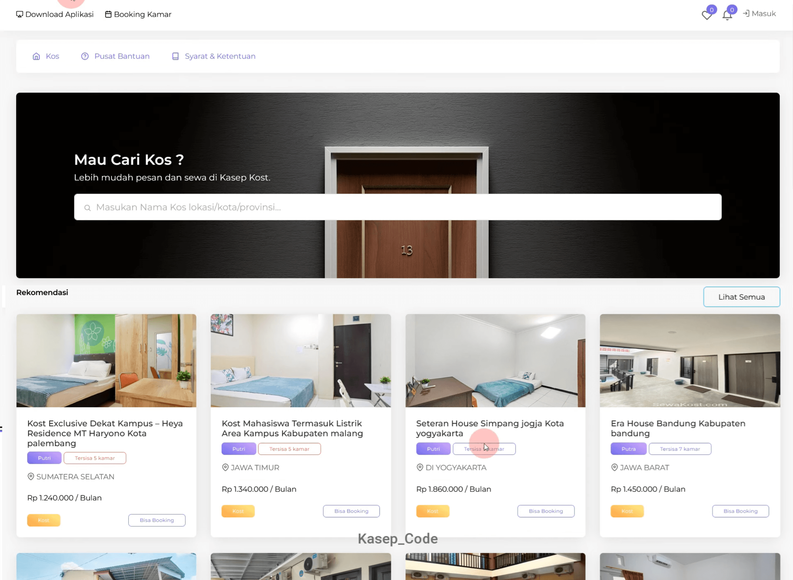 Source Code Website Penyewaan Kos Laravel | Source Code Website Booking Hotel| Website booking hotel