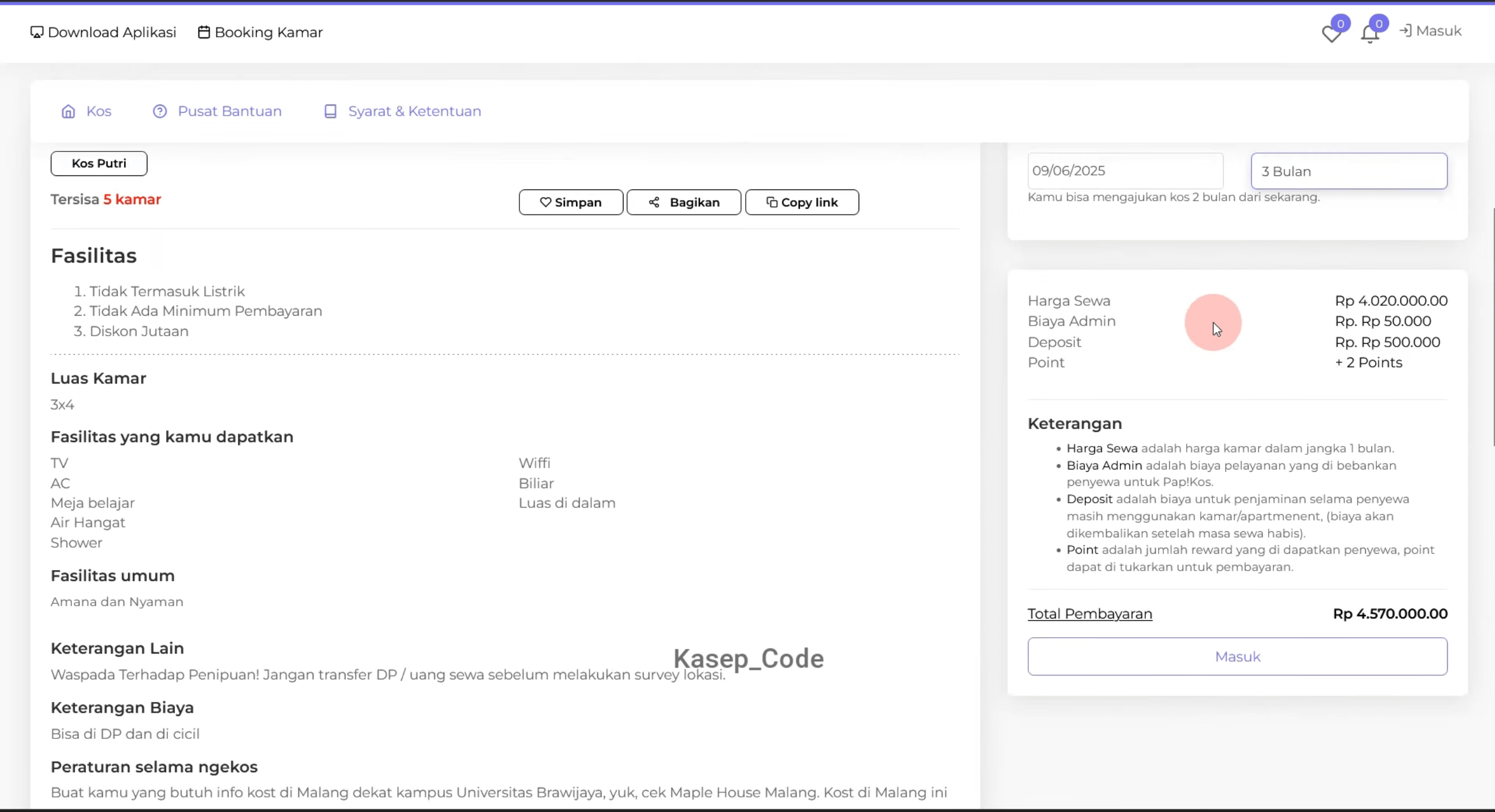 Source Code Website Penyewaan Kos Laravel | Source Code Website Booking Hotel| Website booking hotel