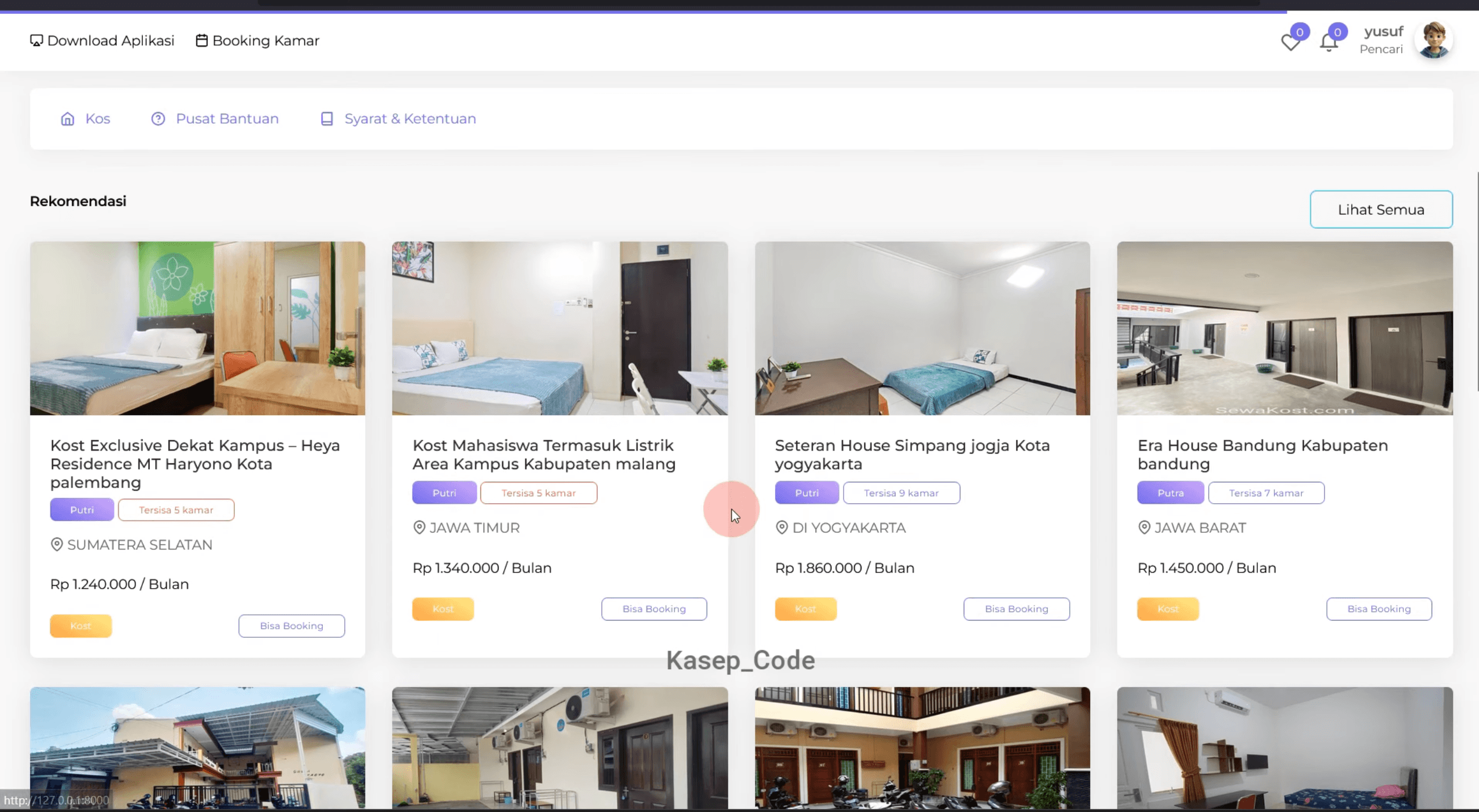 Source Code Website Penyewaan Kos Laravel | Source Code Website Booking Hotel| Website booking hotel