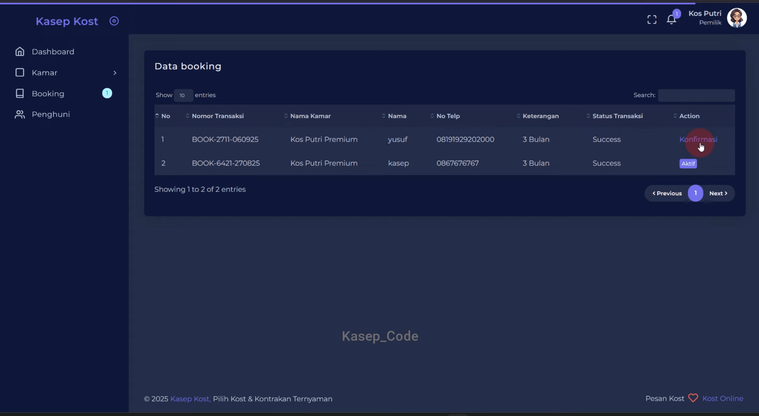 Source Code Website Penyewaan Kos Laravel | Source Code Website Booking Hotel| Website booking hotel