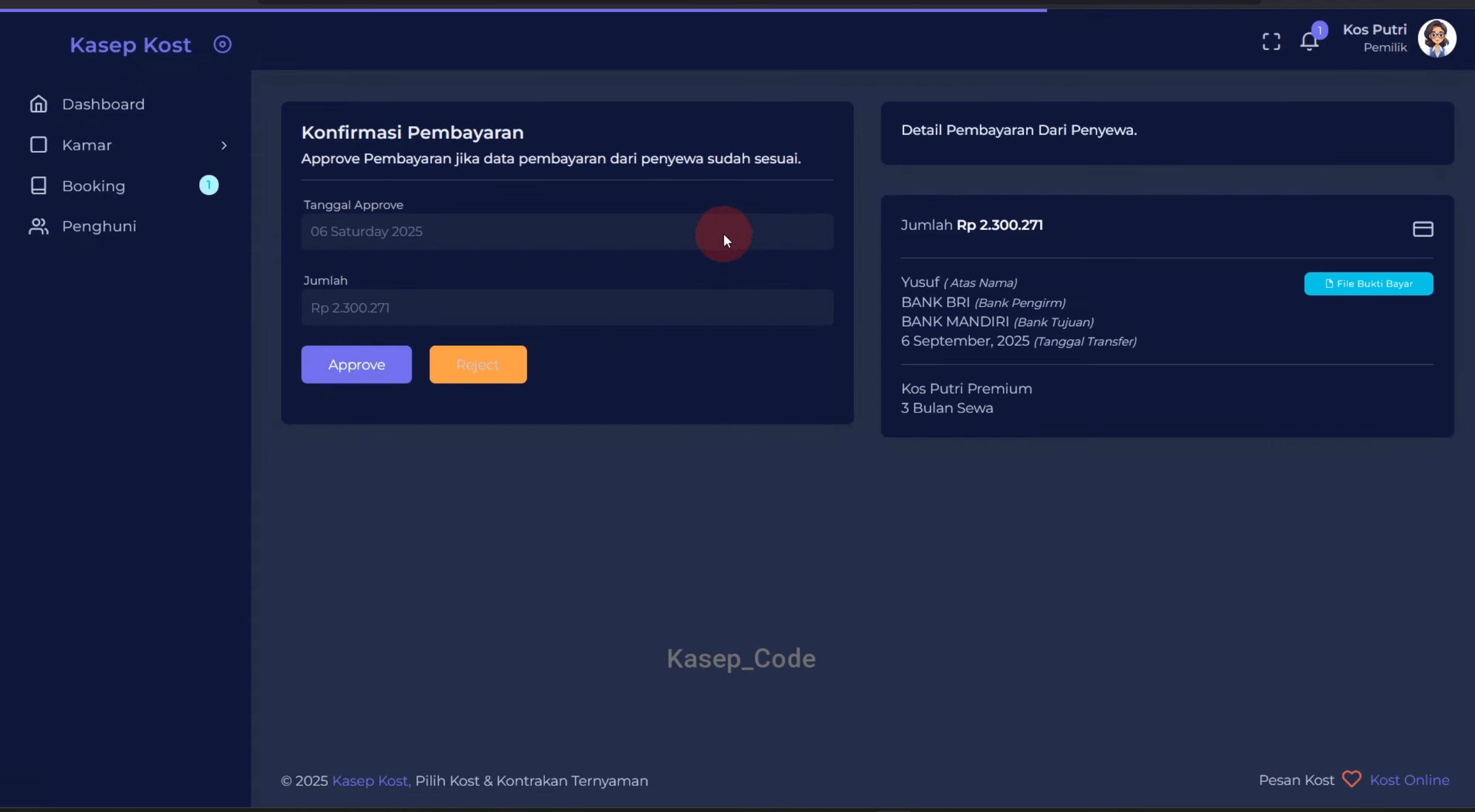Source Code Website Penyewaan Kos Laravel | Source Code Website Booking Hotel| Website booking hotel
