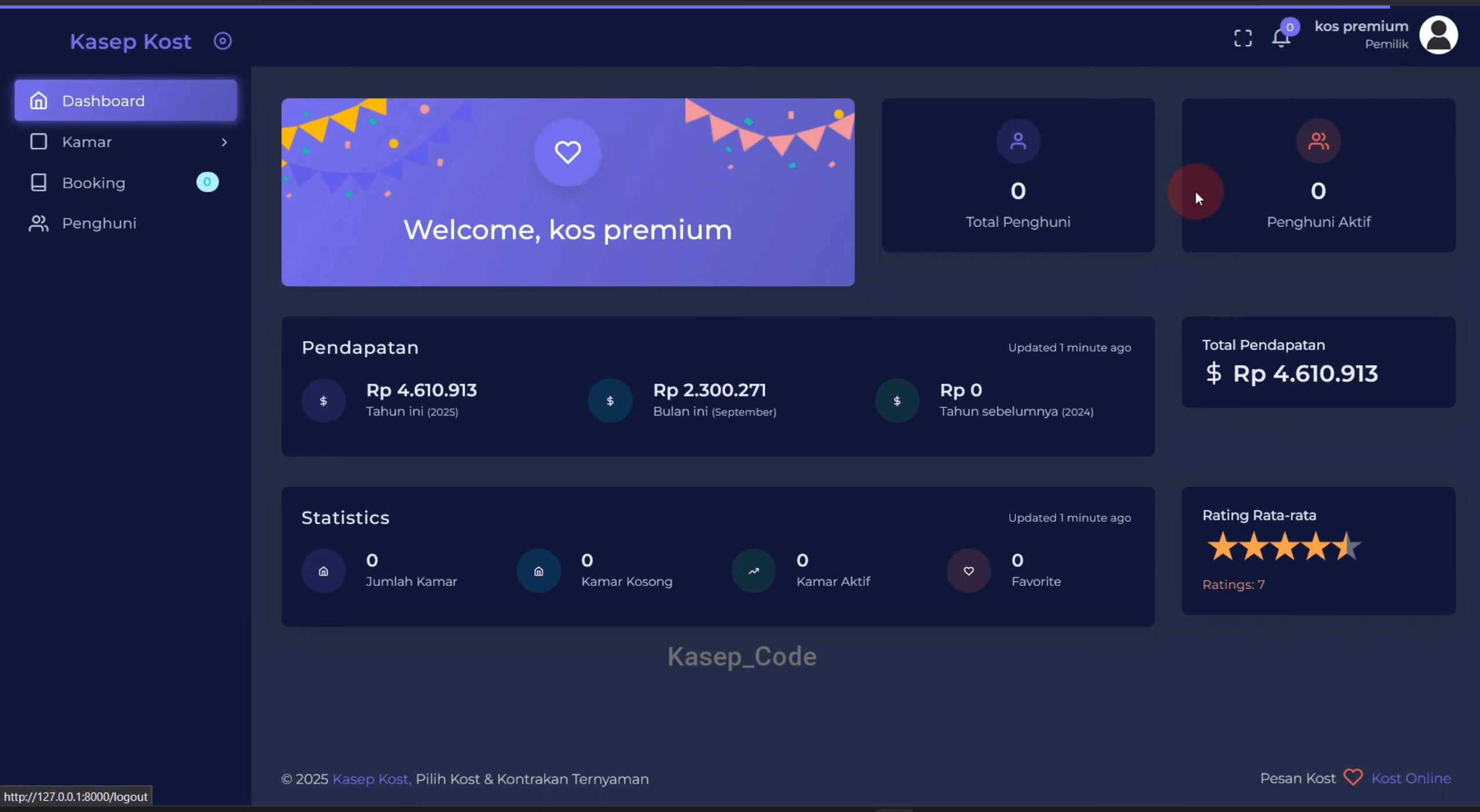 Source Code Website Penyewaan Kos Laravel | Source Code Website Booking Hotel| Website booking hotel