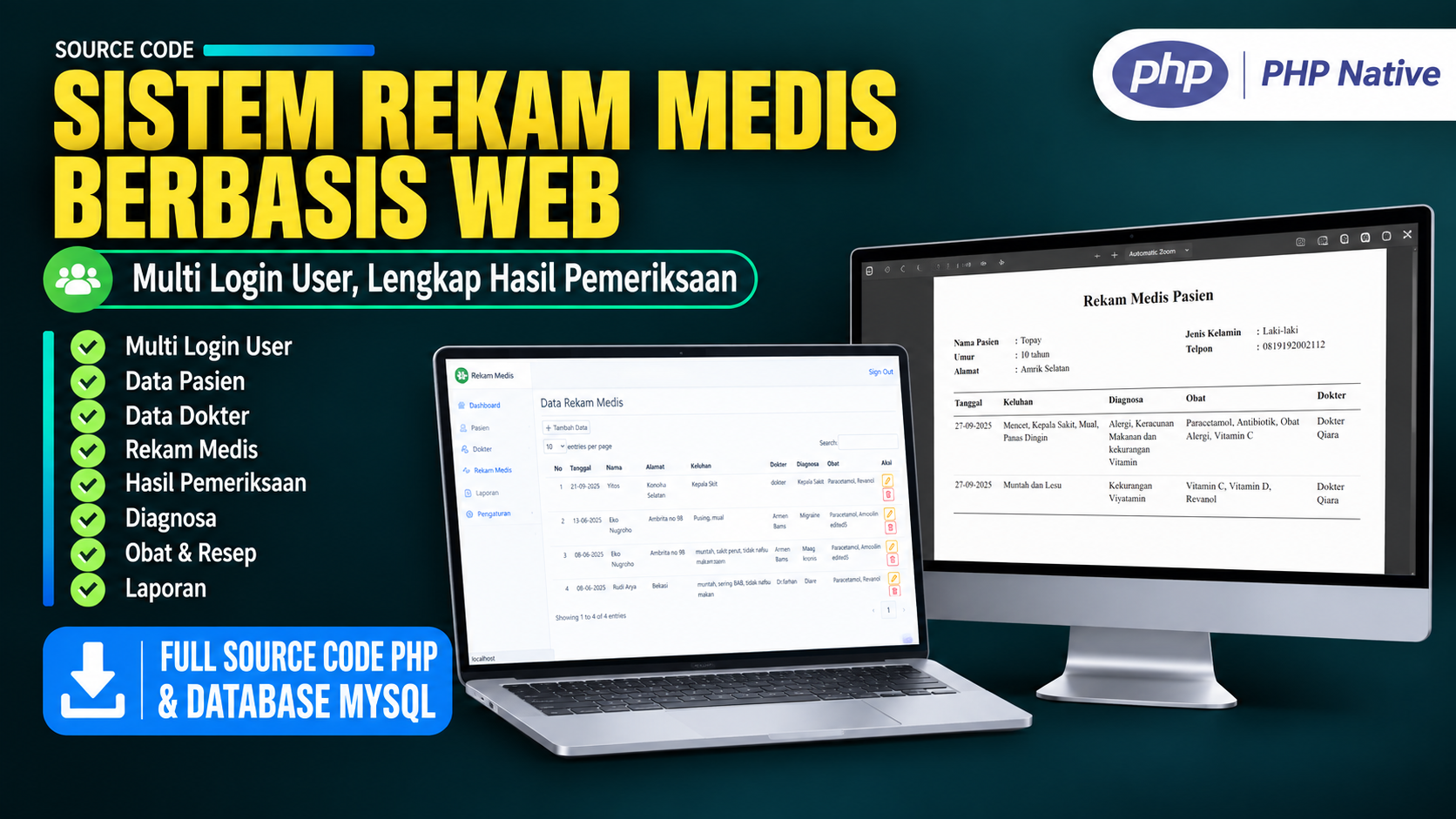 Source Code Aplikasi Rekam Medis | Sistem Informasi Rekam Medis | Source Code Website Rekam Medis