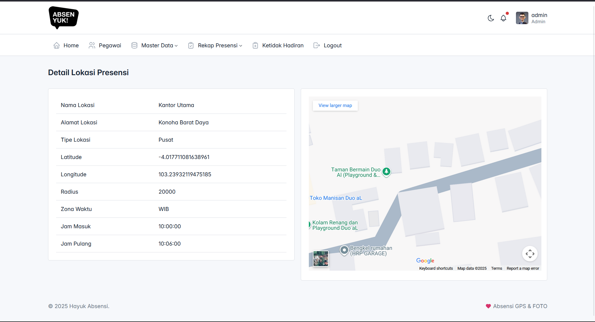 Source Code Aplikasi Absen Online dengan Foto Selfie & Lokasi GPS Google Maps | Absensi Foto Selfie
