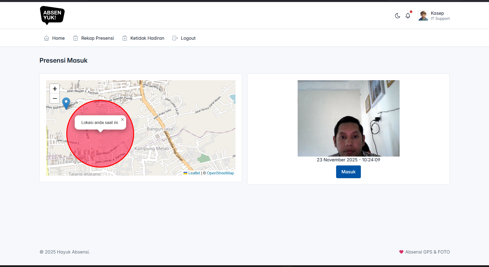 Source Code Aplikasi Absen Online dengan Foto Selfie & Lokasi GPS Google Maps | Absensi Foto Selfie