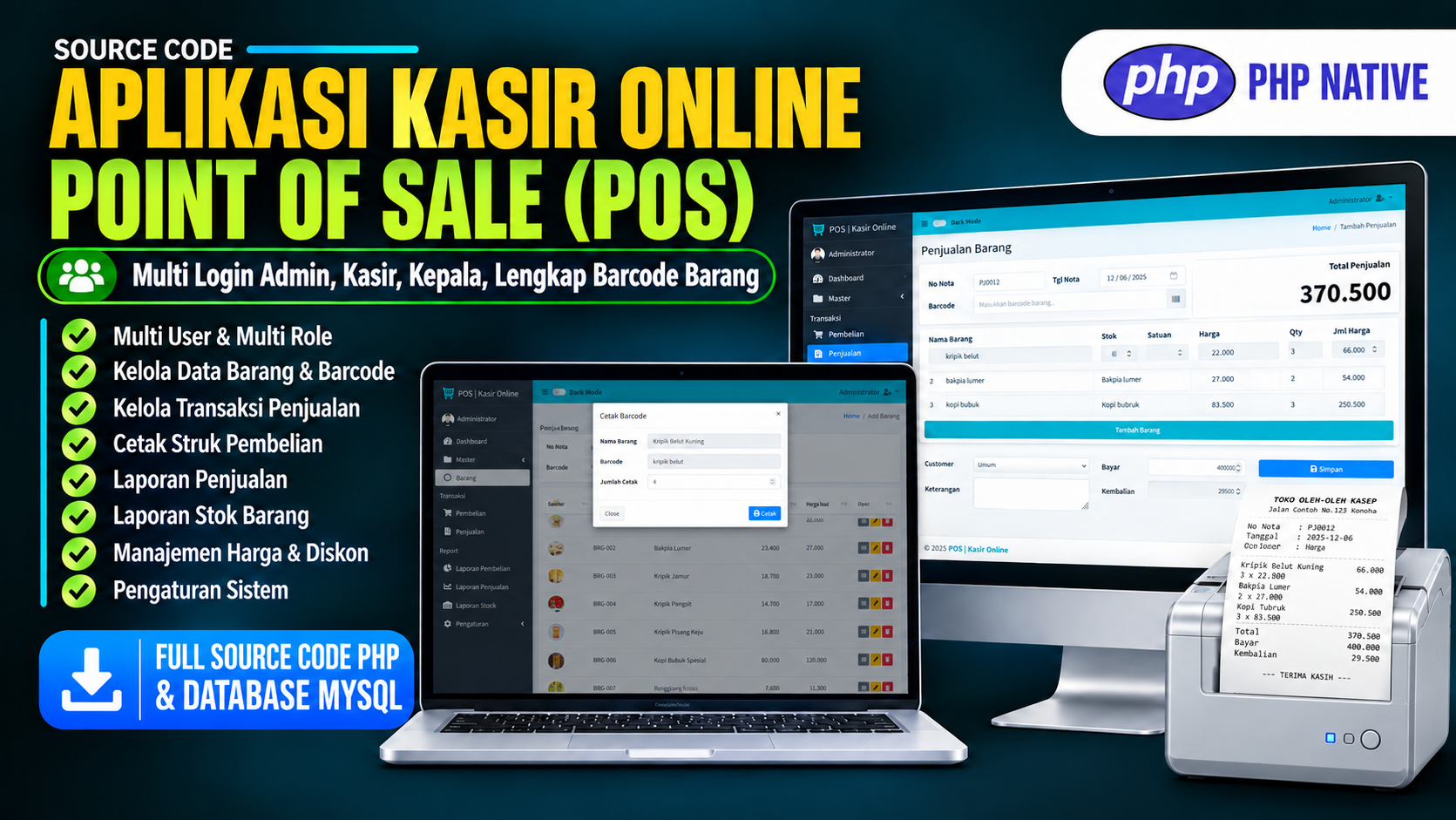 Source Code Aplikasi Kasir Online & Point of Sale (POS)| Download Source Code Website Aplikasi Kasir