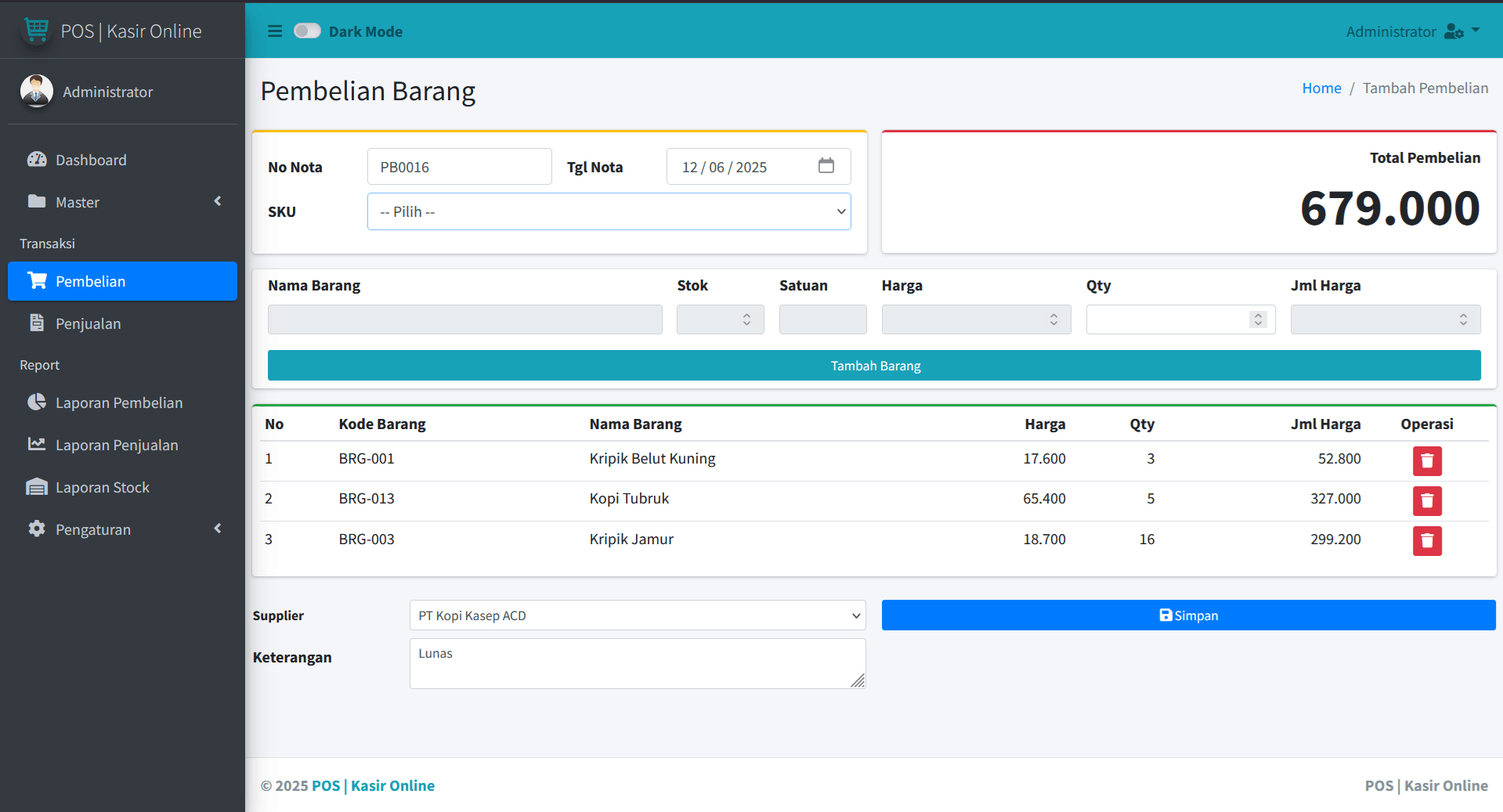 Source Code Aplikasi Kasir Online & Point of Sale (POS)| Download Source Code Website Aplikasi Kasir