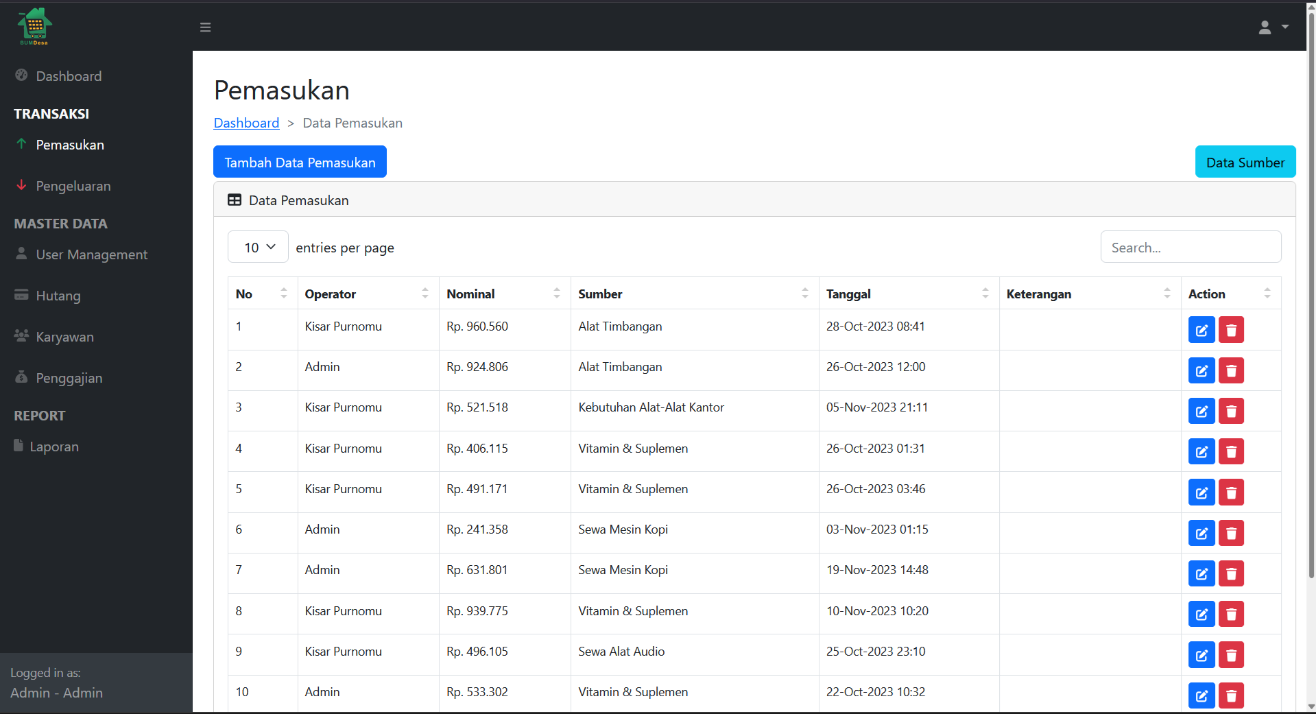 Source Code Website Pengelolaan Keuangan & Laporan Kas | Download Website Laporan Keuangan Laravel