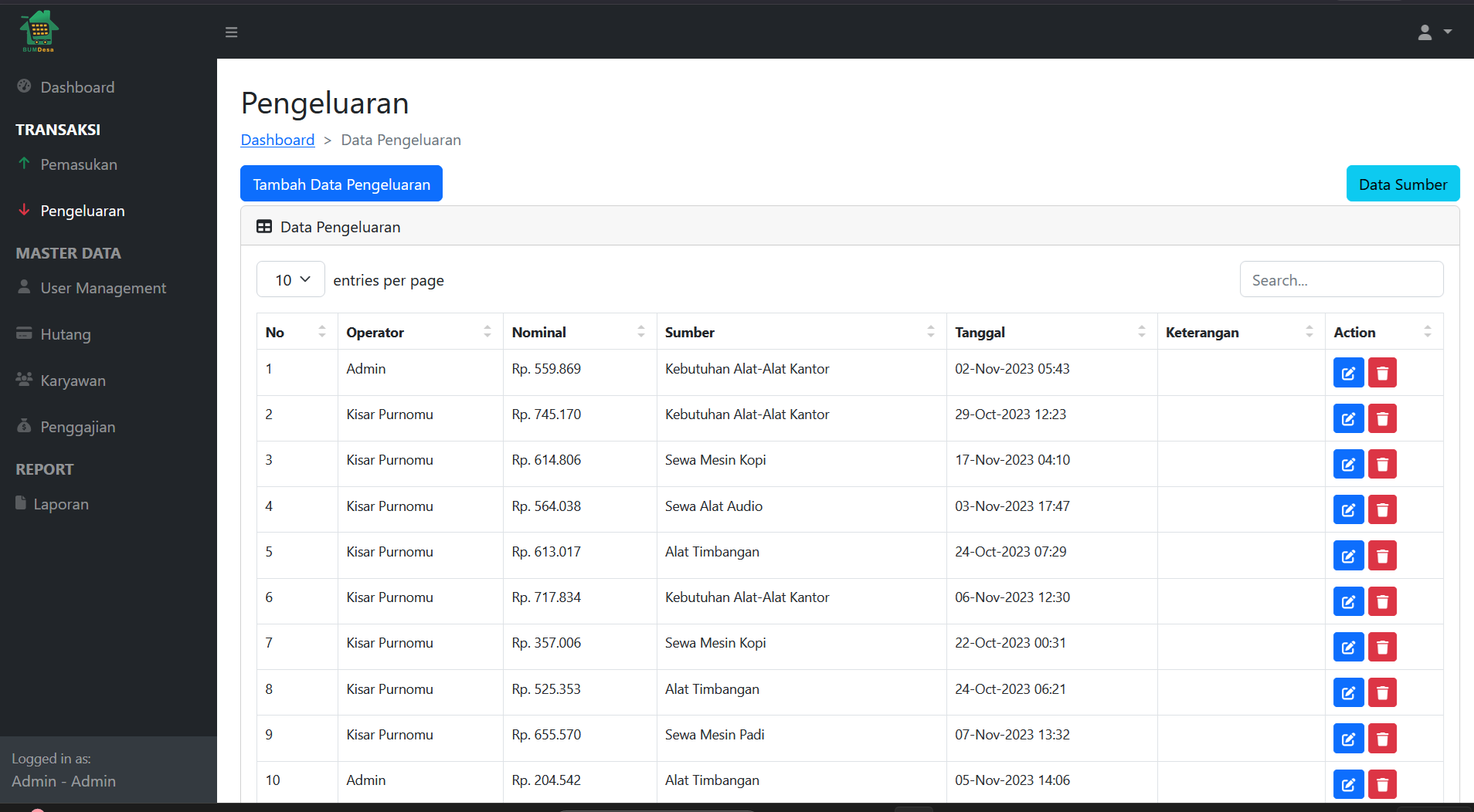 Source Code Website Pengelolaan Keuangan & Laporan Kas | Download Website Laporan Keuangan Laravel