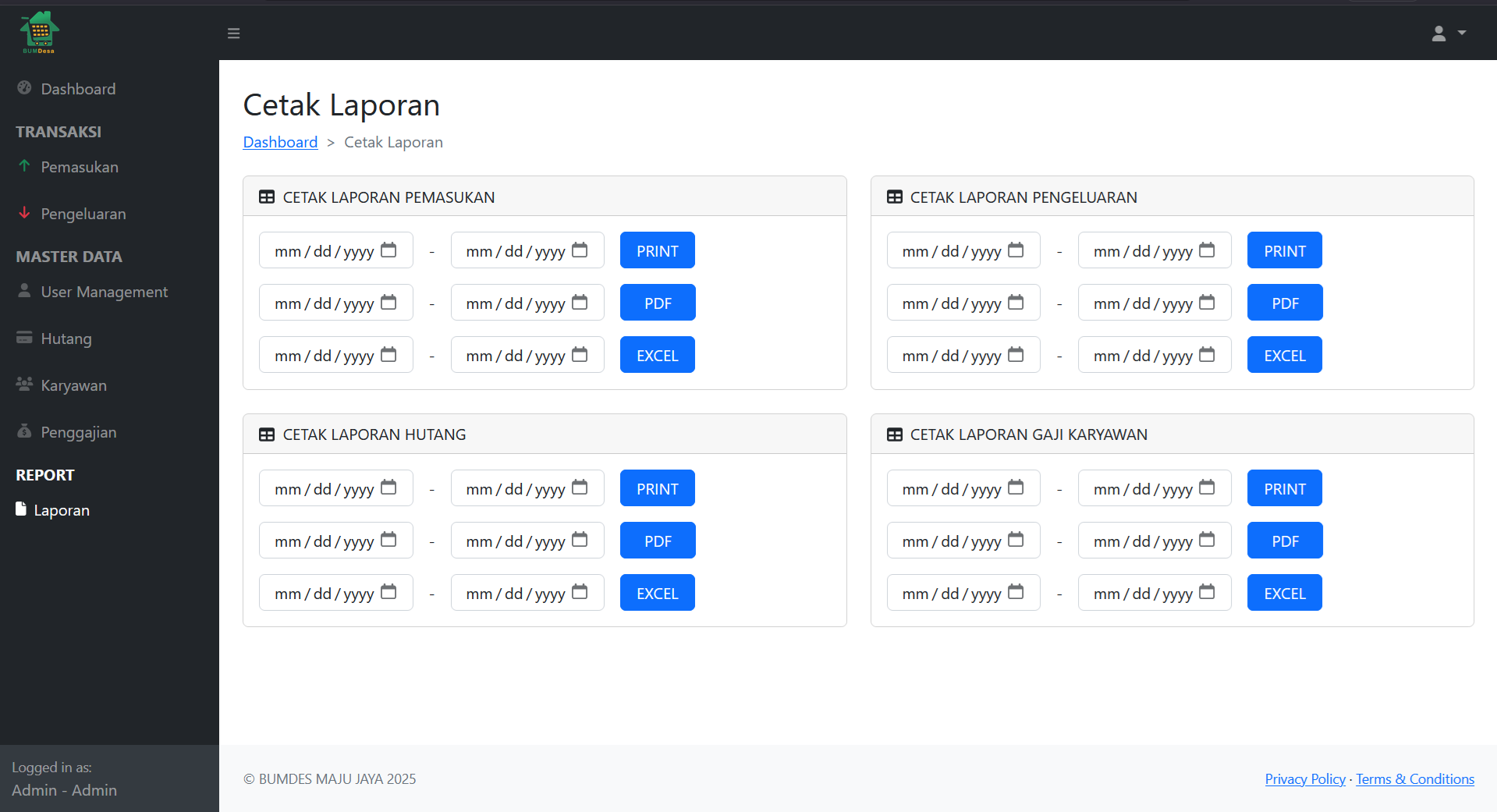 Source Code Website Pengelolaan Keuangan & Laporan Kas | Download Website Laporan Keuangan Laravel