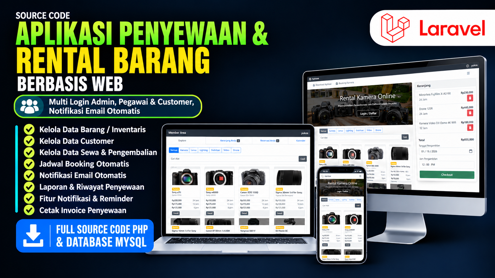Source Code Website Penyewaan & Rental Barang Berbasis Web | Source Code Aplikasi Penyewaan Barang