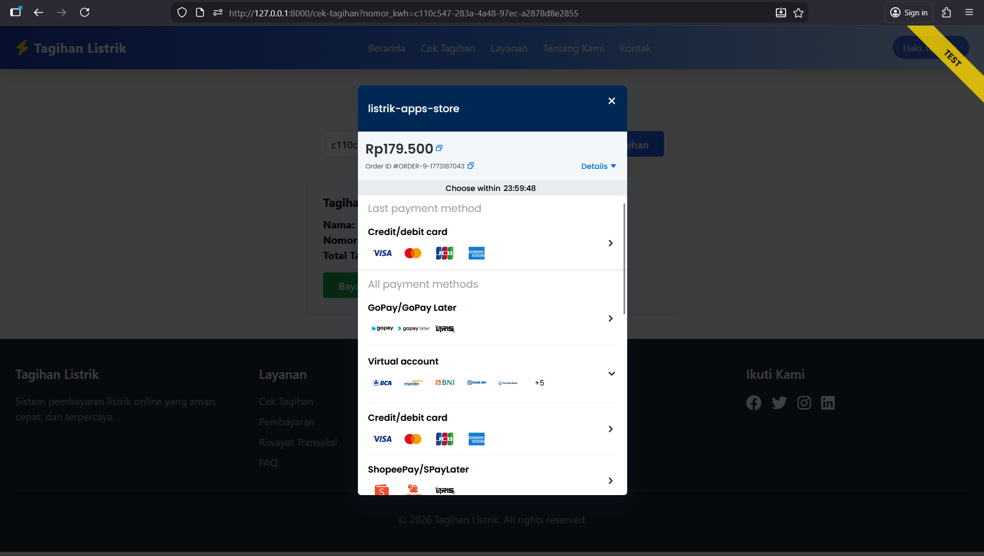 Source Code Website Pembayaran Listrik Midtrans Payment Gateway PHP| Aplikasi Tagihan Listrik Online