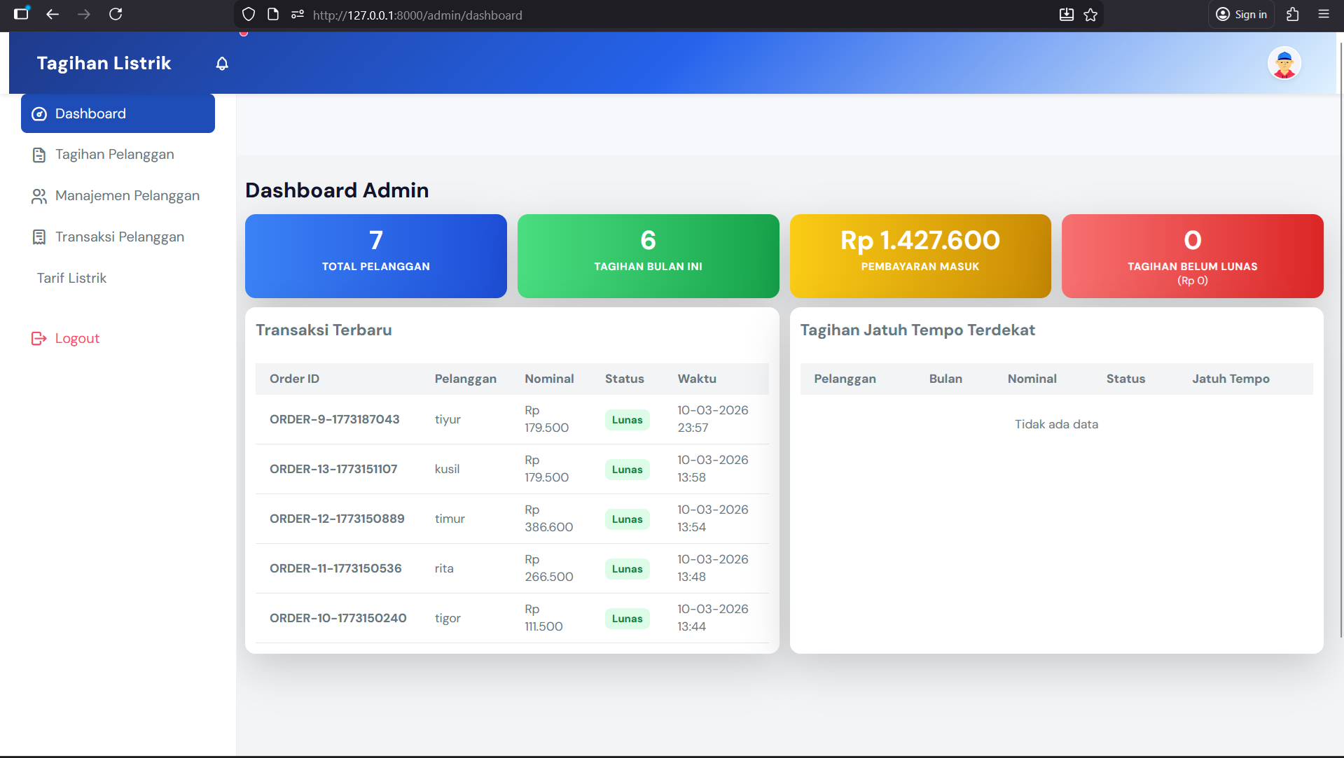 Source Code Website Pembayaran Listrik Midtrans Payment Gateway PHP| Aplikasi Tagihan Listrik Online