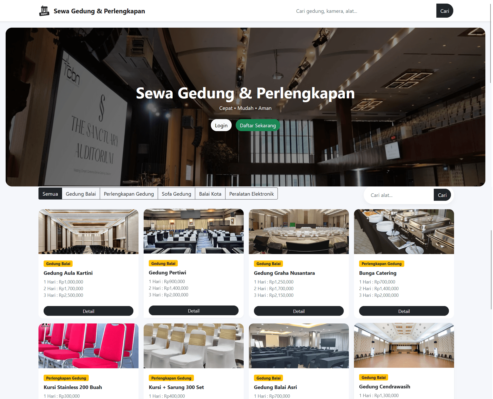 Source Code Website Penyewaan Gedung PHP MySQL | Sistem Booking Online Full Fitur | Aplikasi Sewa