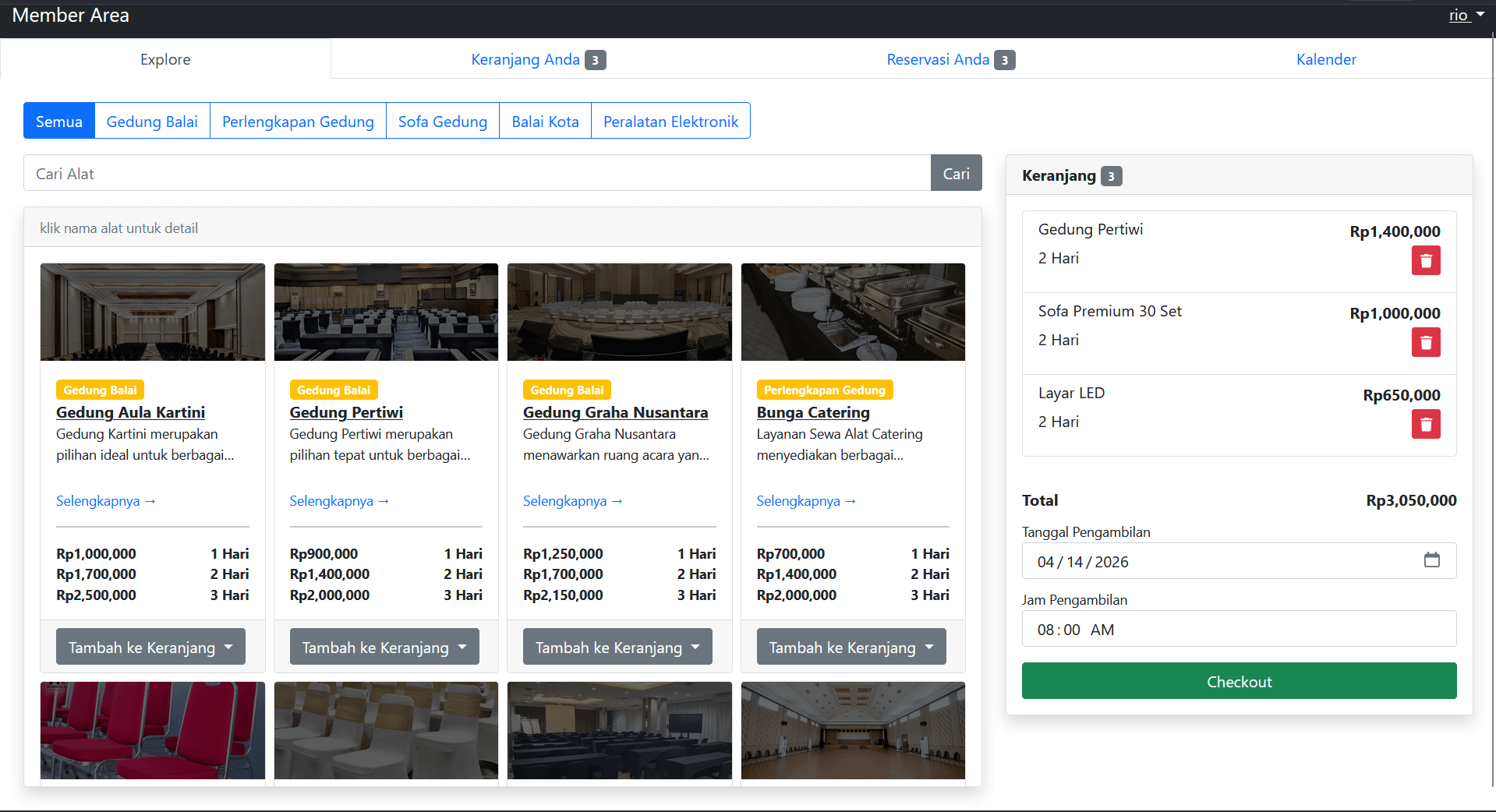 Source Code Website Penyewaan Gedung PHP MySQL | Sistem Booking Online Full Fitur | Aplikasi Sewa