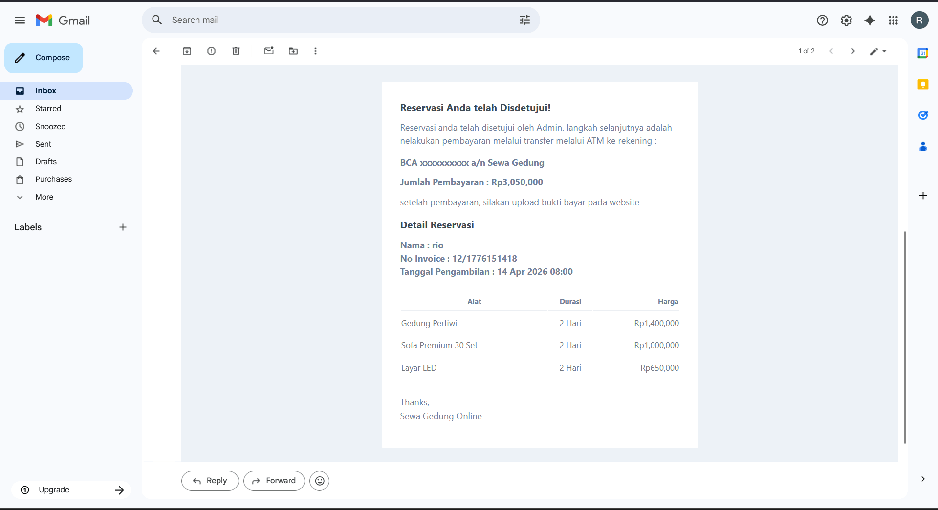 Source Code Website Penyewaan Gedung PHP MySQL | Sistem Booking Online Full Fitur | Aplikasi Sewa